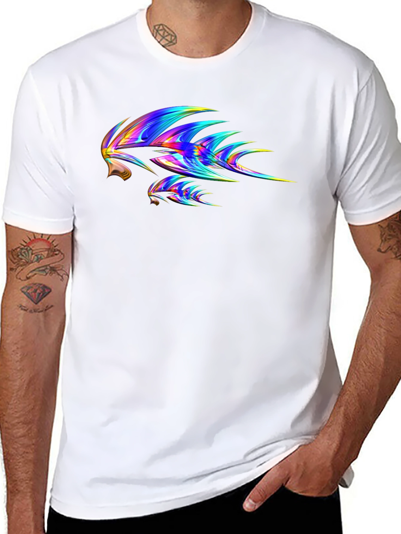Abstract Tribal Print Black T-Shirt