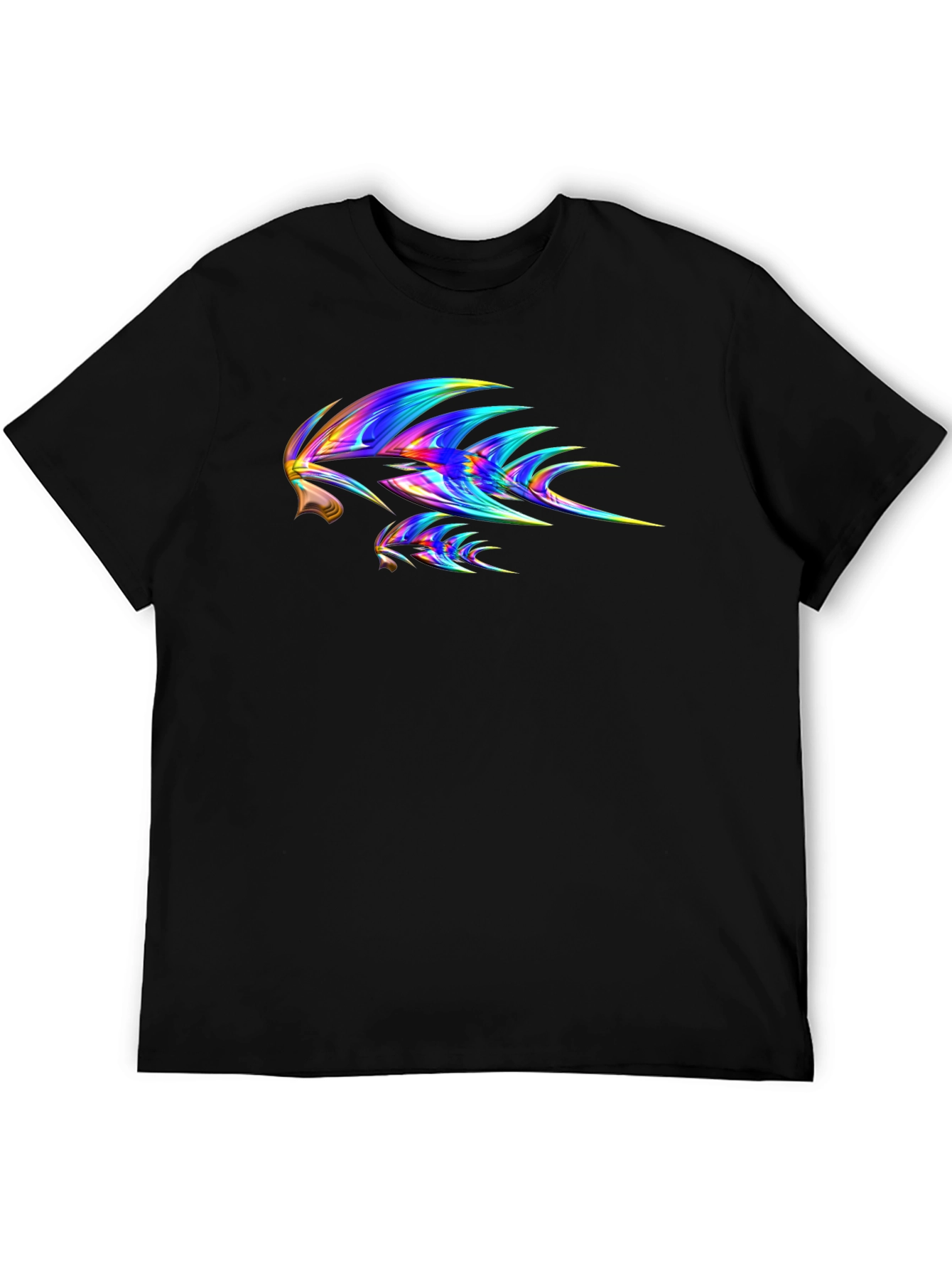 Abstract Tribal Print Black T-Shirt