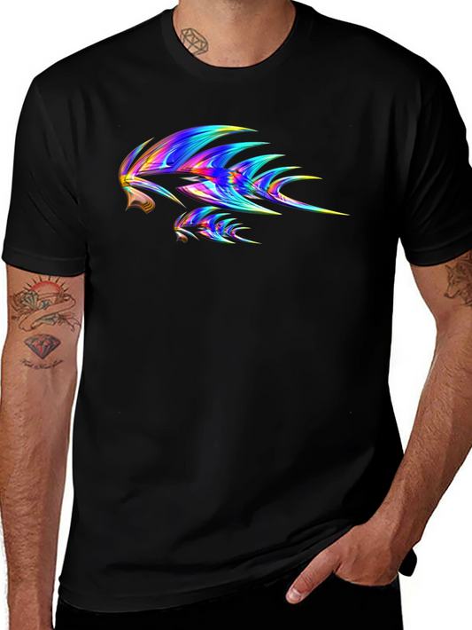 Abstract Tribal Print Black T-Shirt