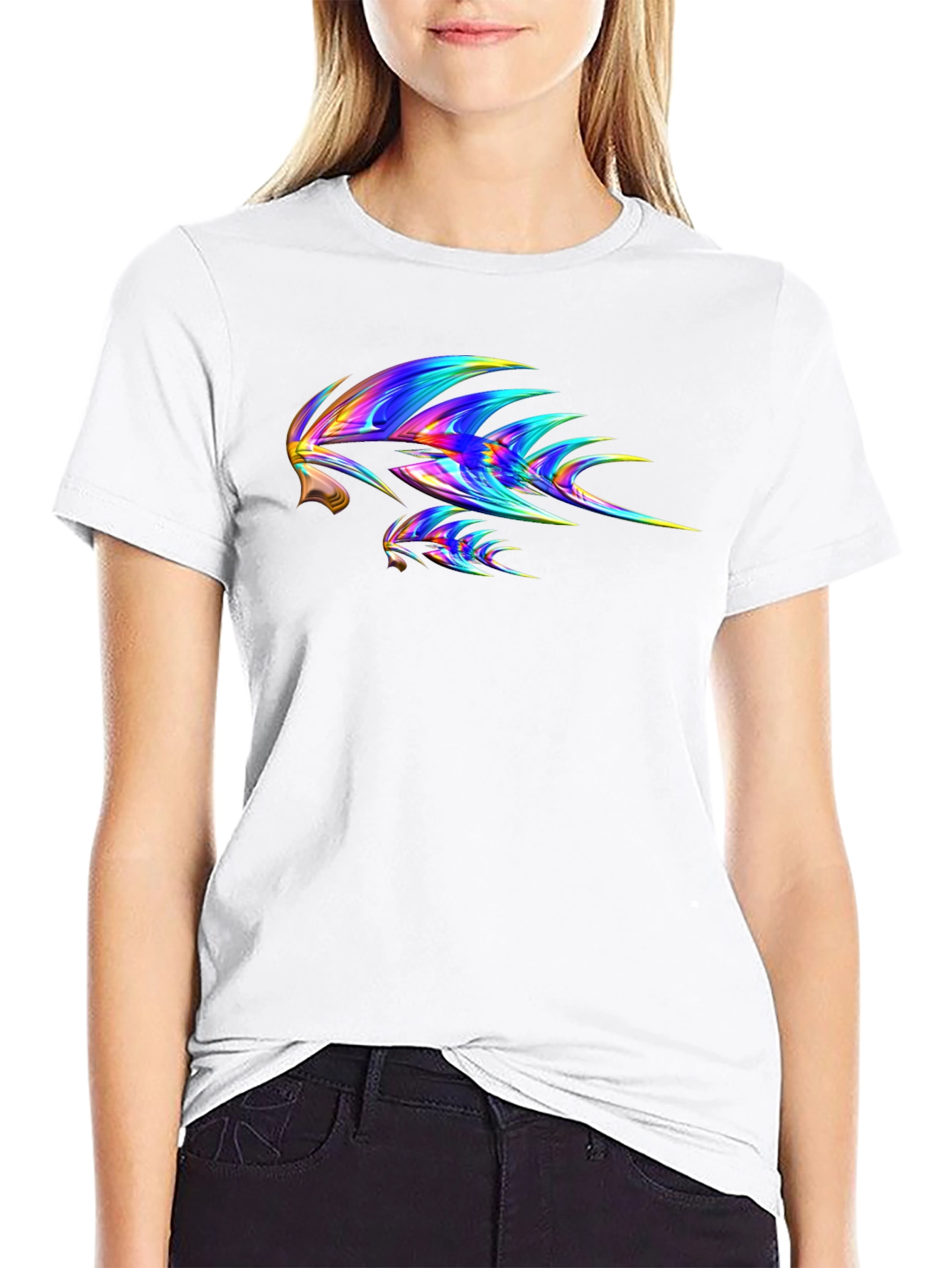Abstract Tribal Print Black T-Shirt