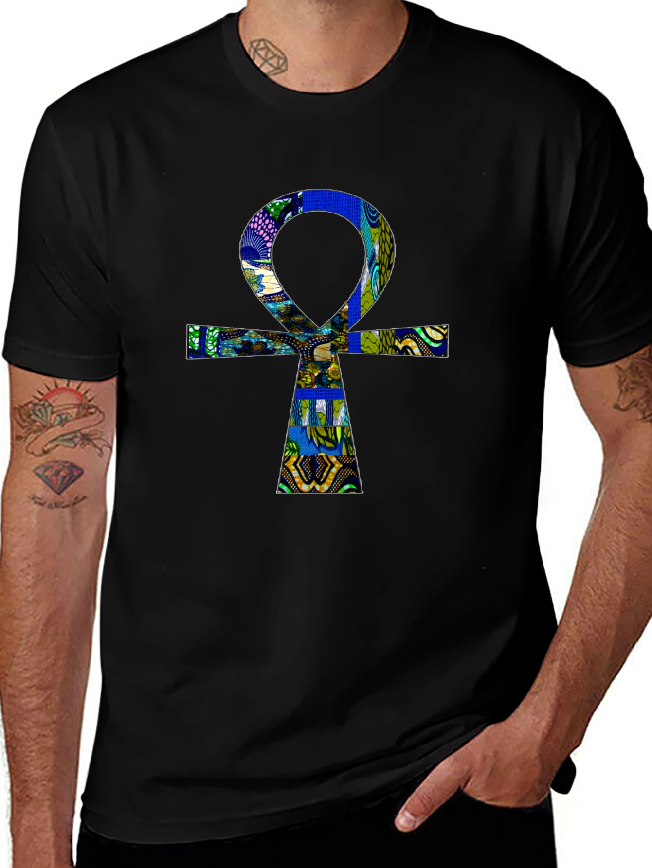 Ankh T-Shirt - Black Cotton Graphic Tee