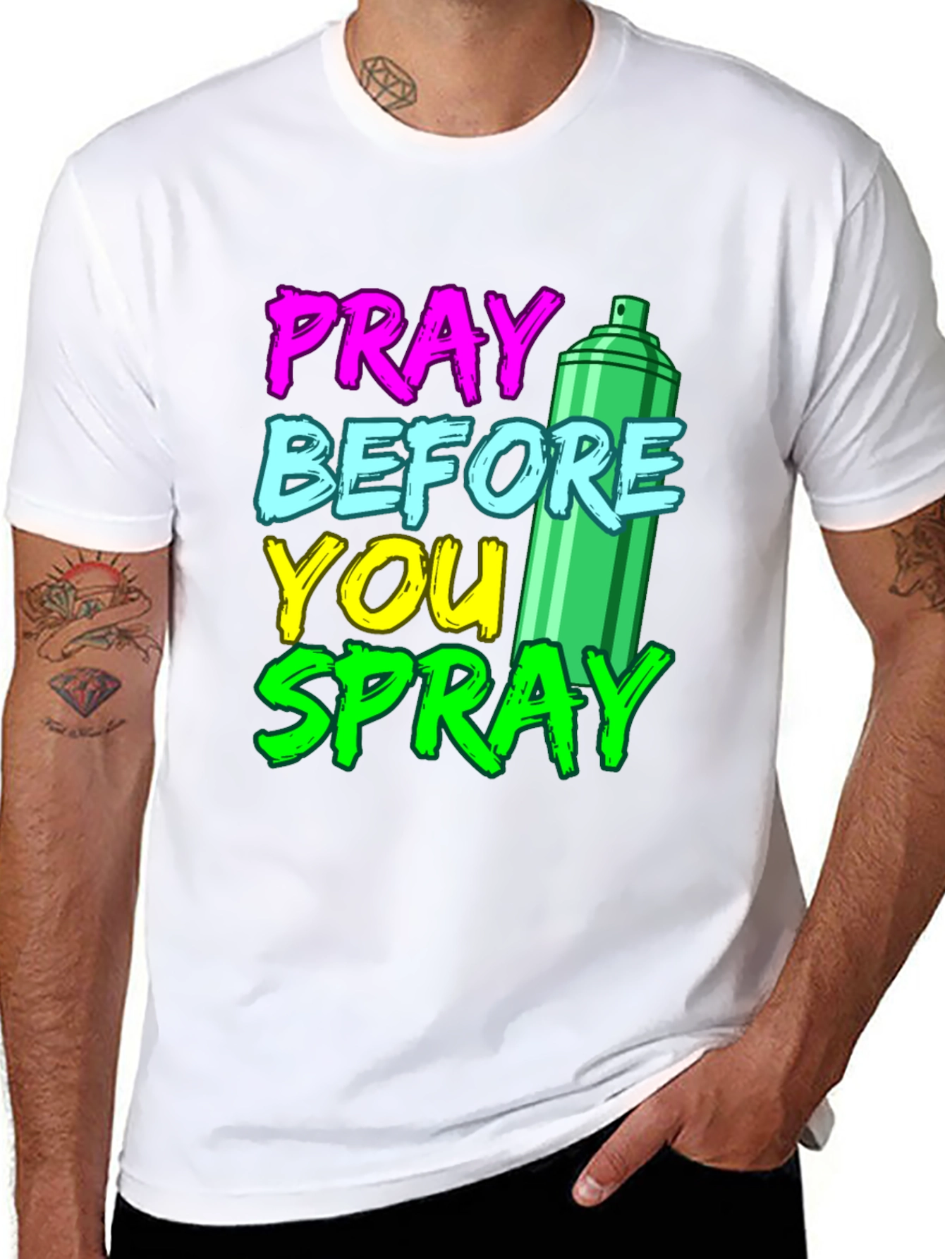 Pray Before You Spray Graphic T-Shirt