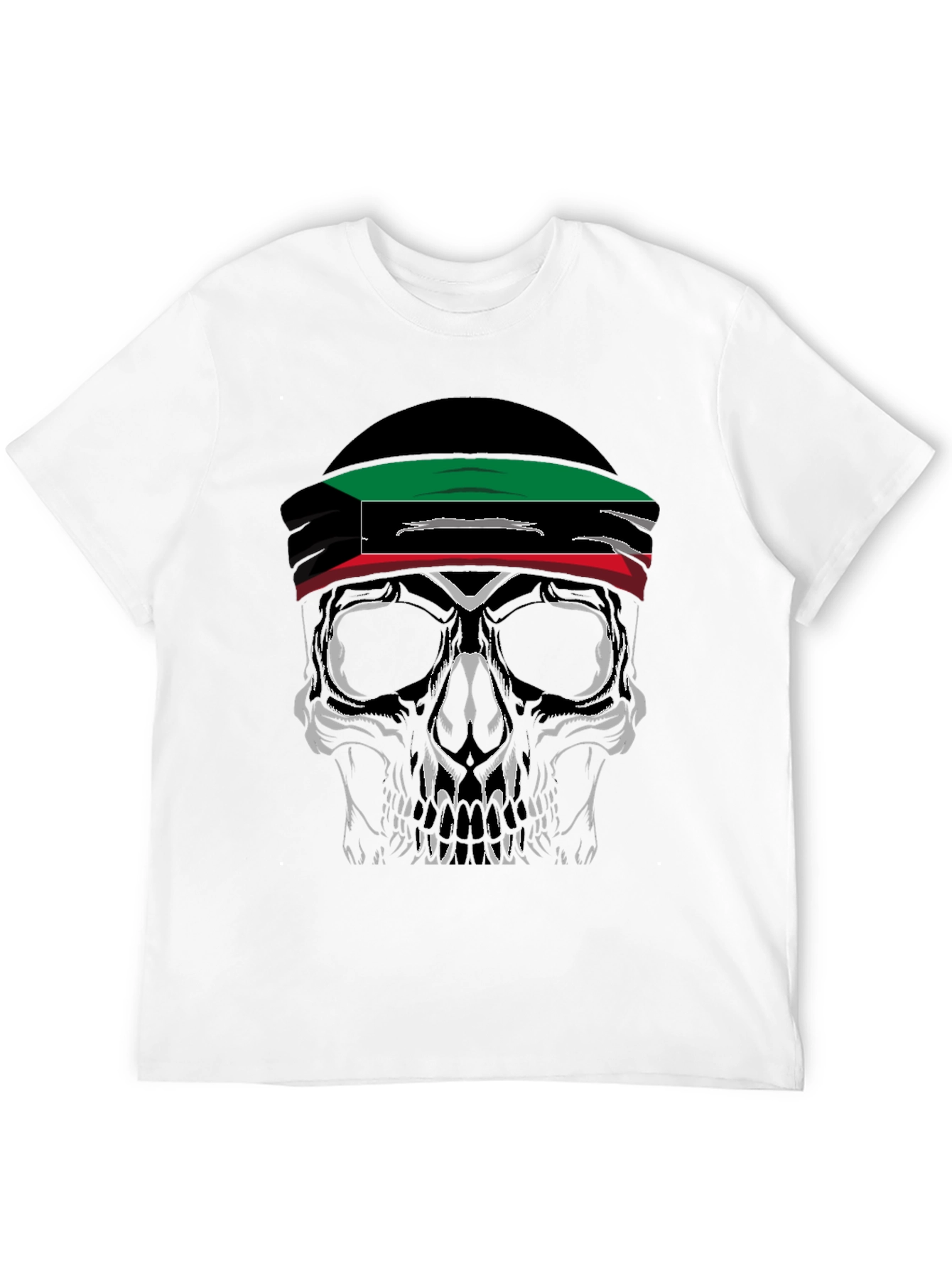 Skull Kuwait Flag T-Shirt - Graphic Tee