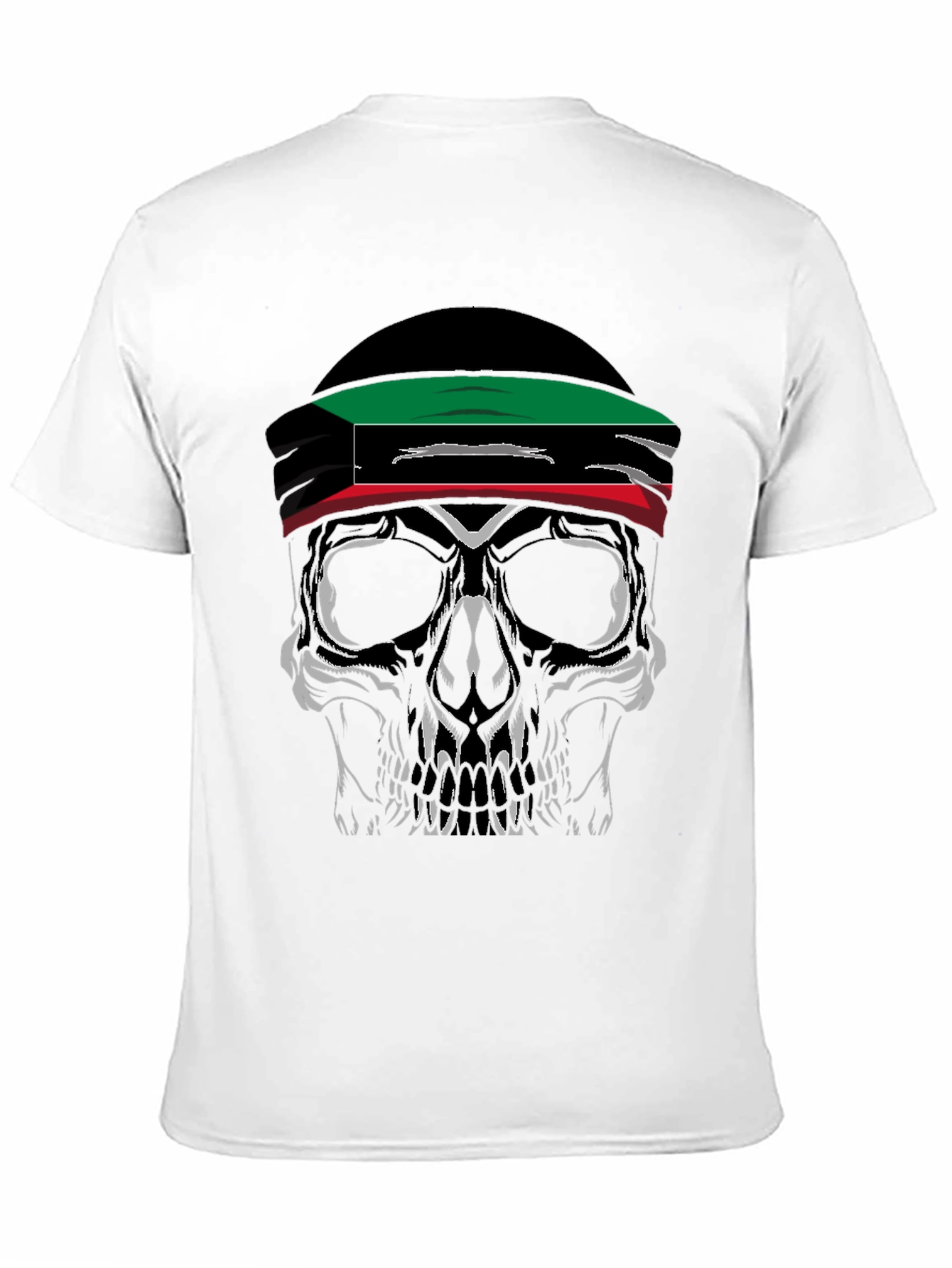 Skull Kuwait Flag T-Shirt - Graphic Tee