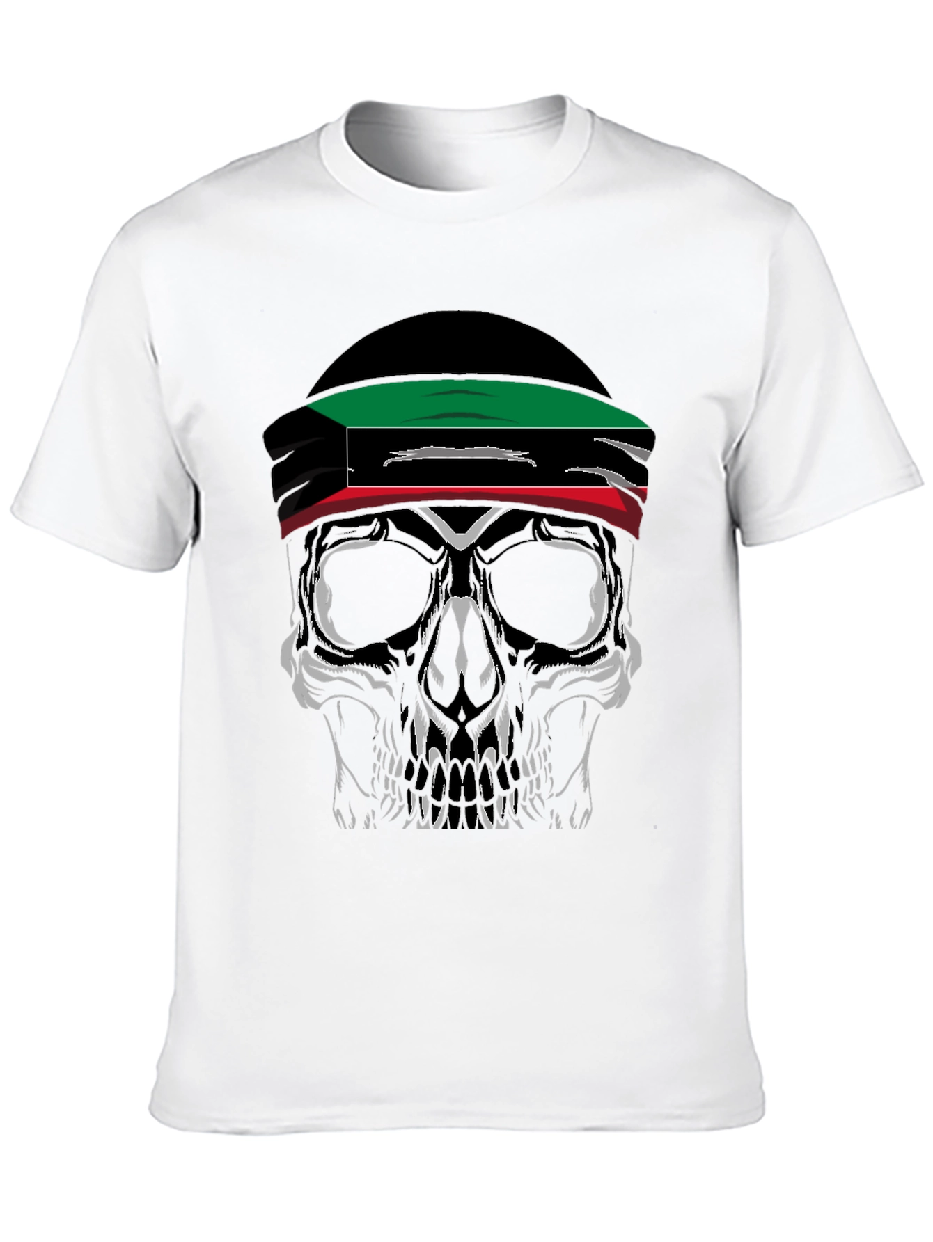 Skull Kuwait Flag T-Shirt - Graphic Tee