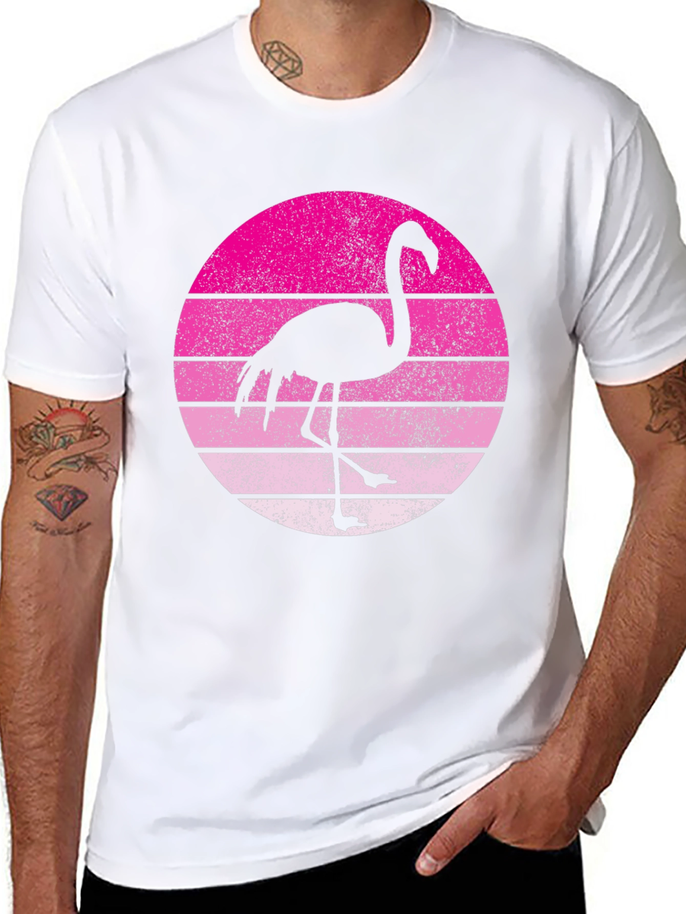 Retro Flamingo Graphic Tee - Stylish Summer T-Shirt