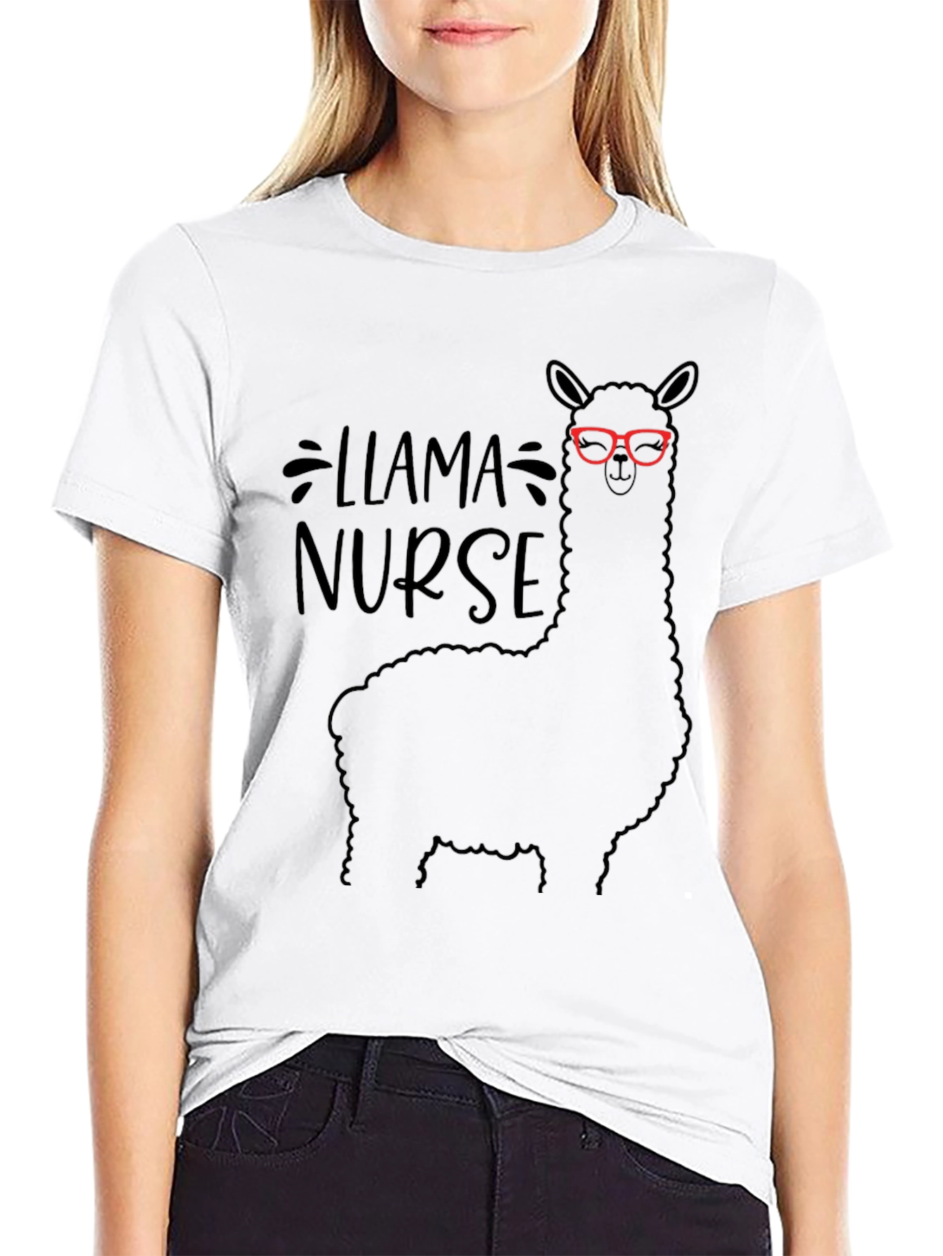 Llama Nurse T-Shirt - Funny Animal Graphic Tee