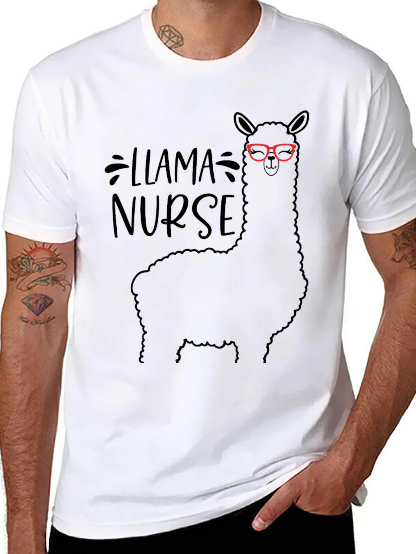 Llama Nurse T-Shirt - Funny Animal Graphic Tee