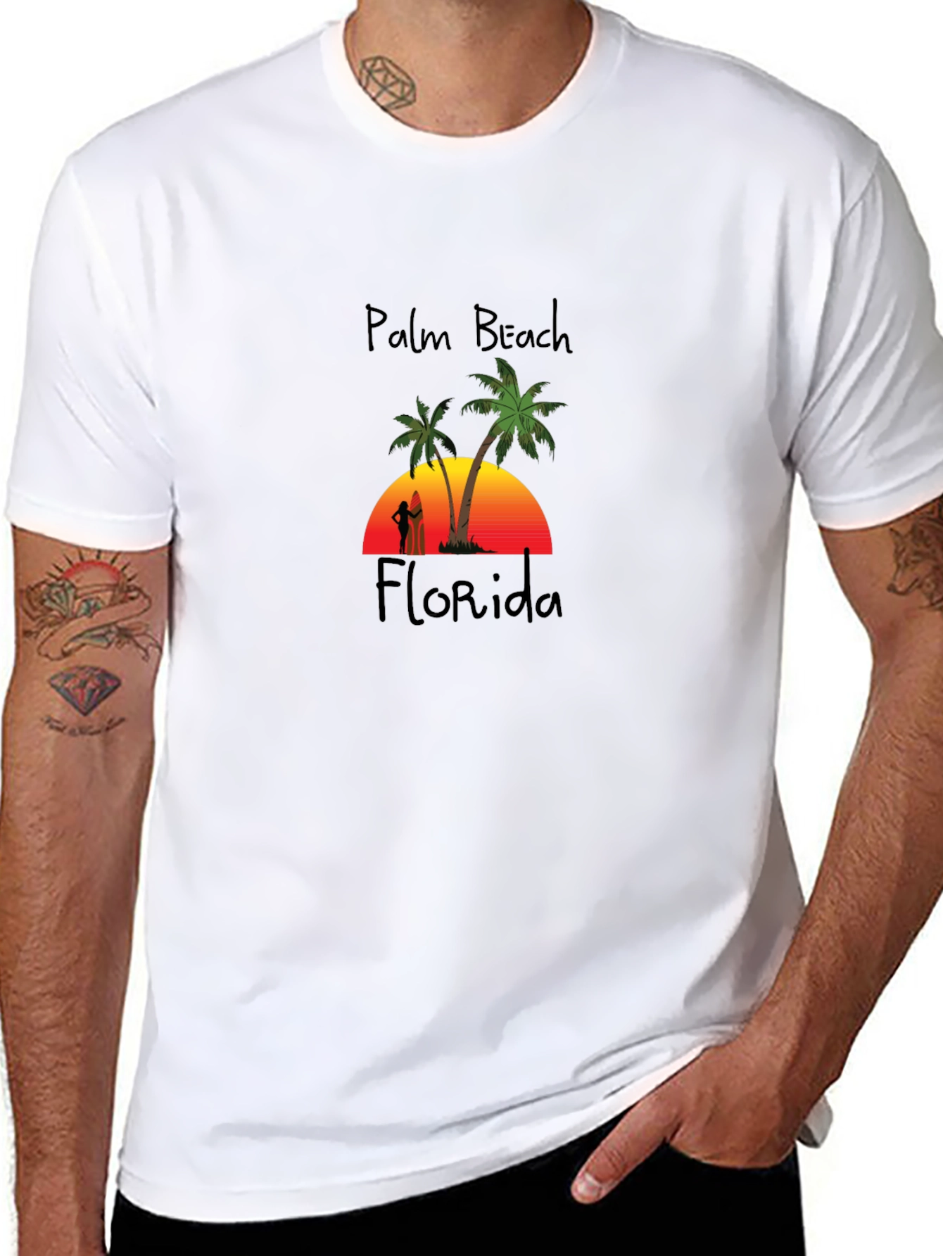 Palm Beach Florida T-Shirt - Sunset Beach Design
