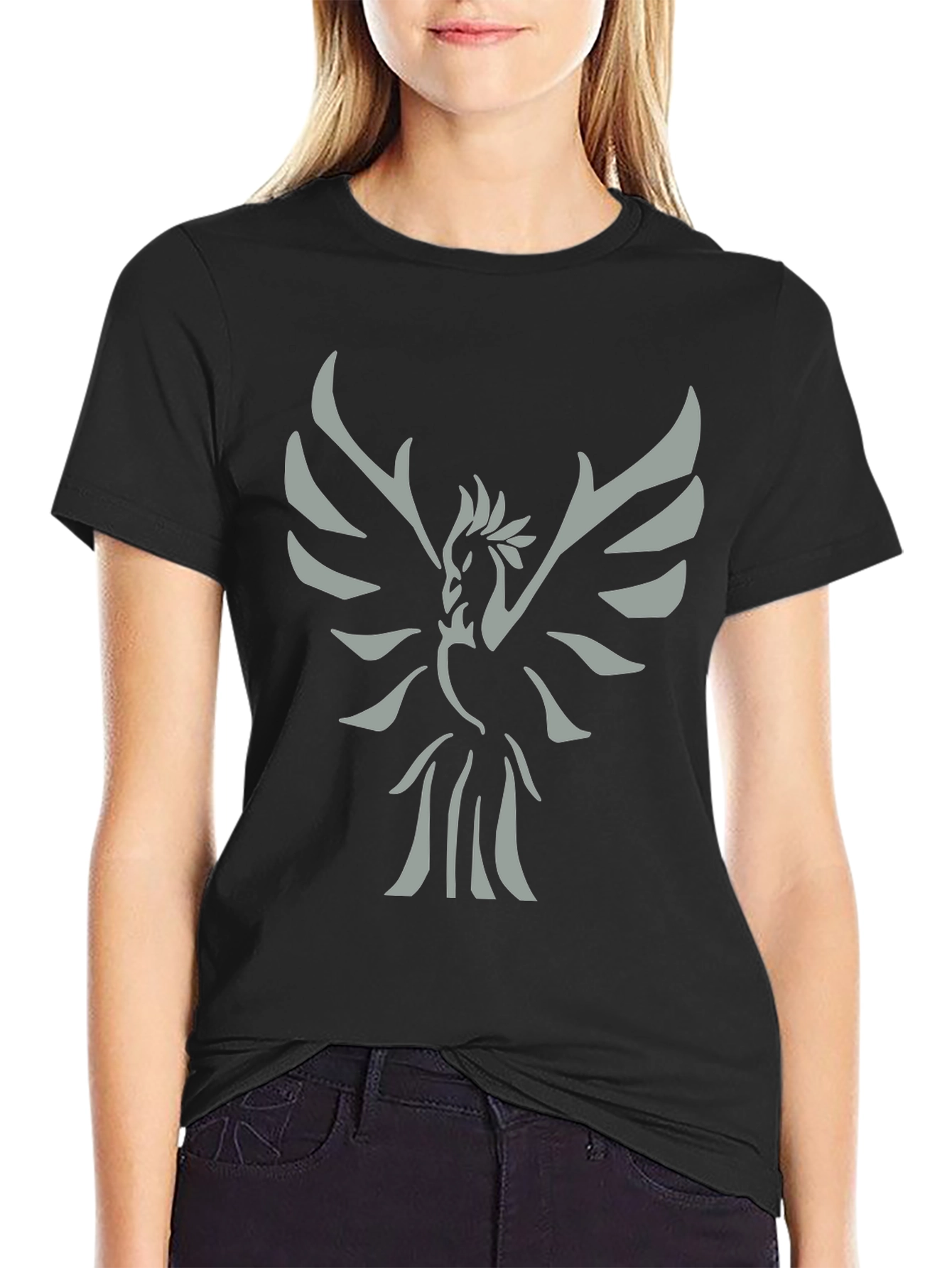 Phoenix Graphic Tee - Mens Black Cotton T-Shirt