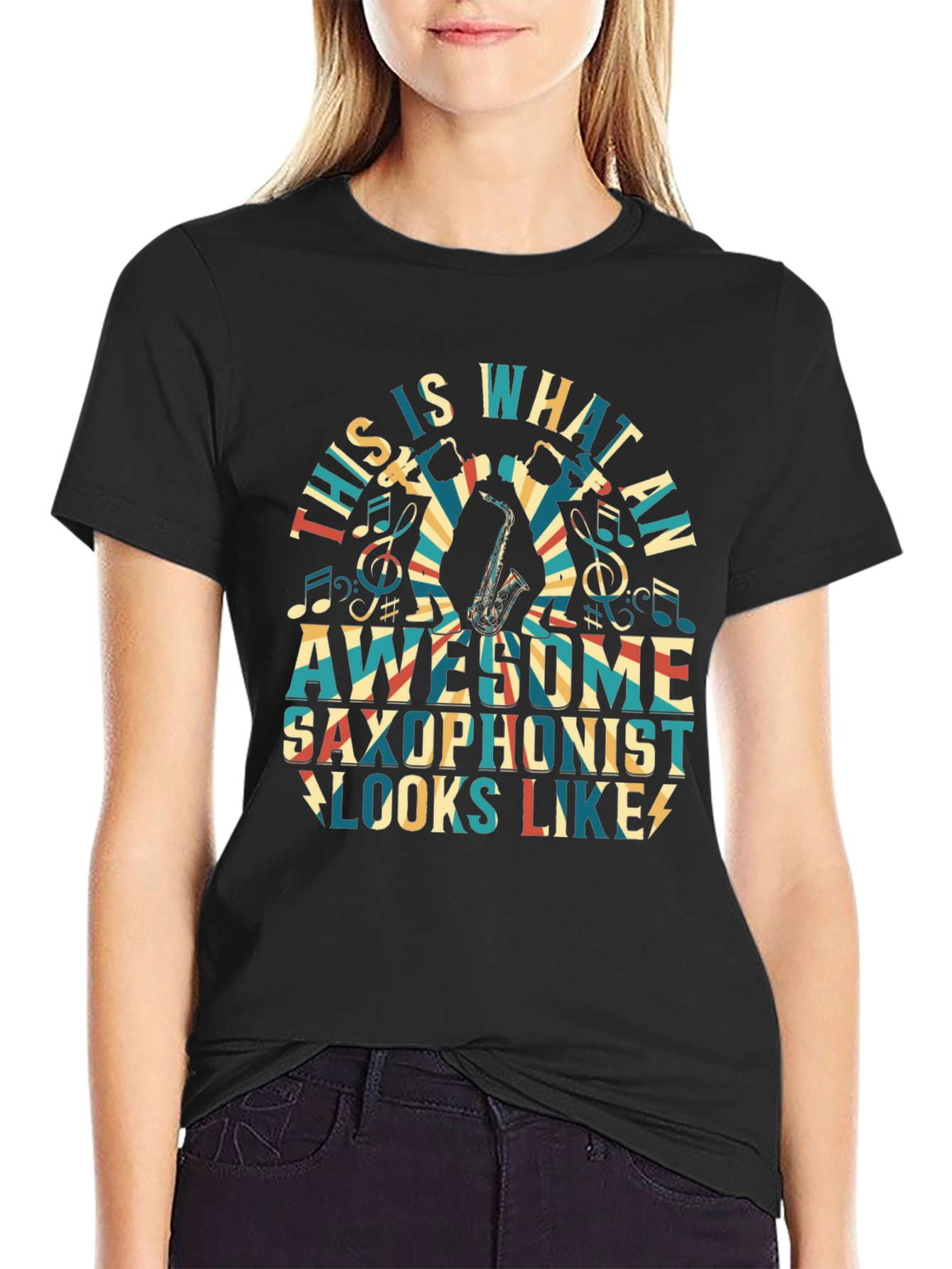 Awesome Saxophonist Graphic T-Shirt - Music Lover Tee