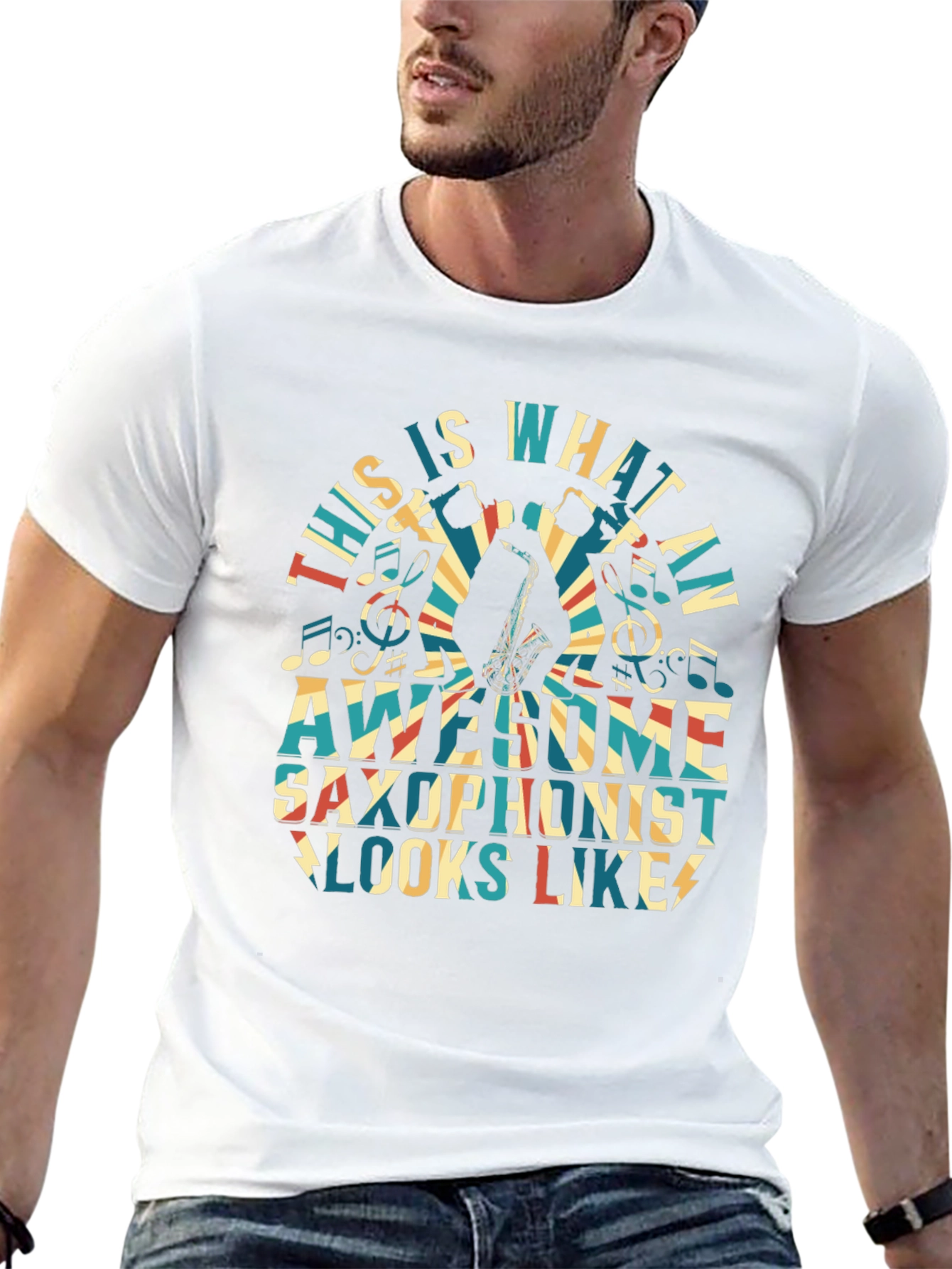 Awesome Saxophonist Graphic T-Shirt - Music Lover Tee