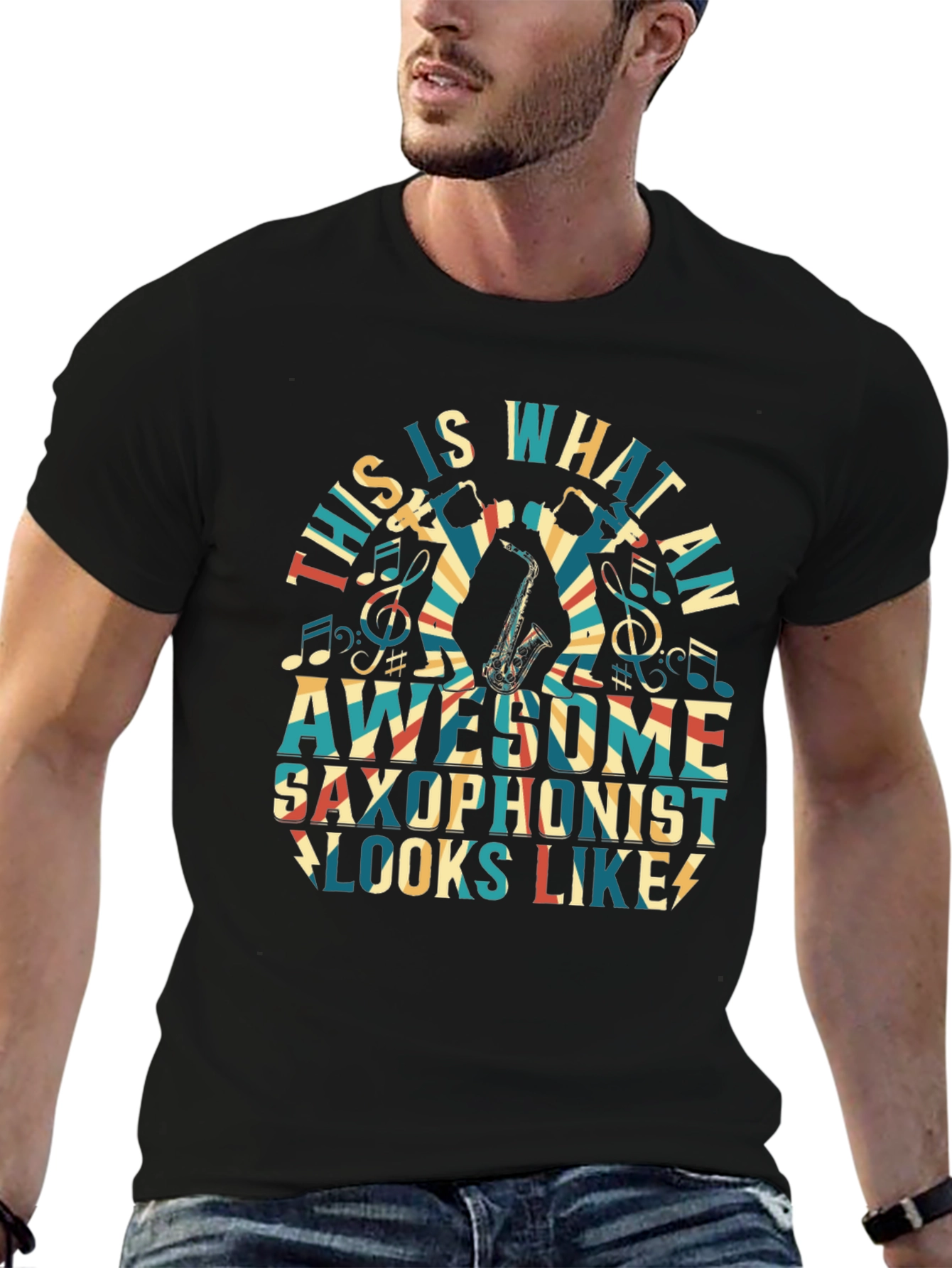 Awesome Saxophonist Graphic T-Shirt - Music Lover Tee