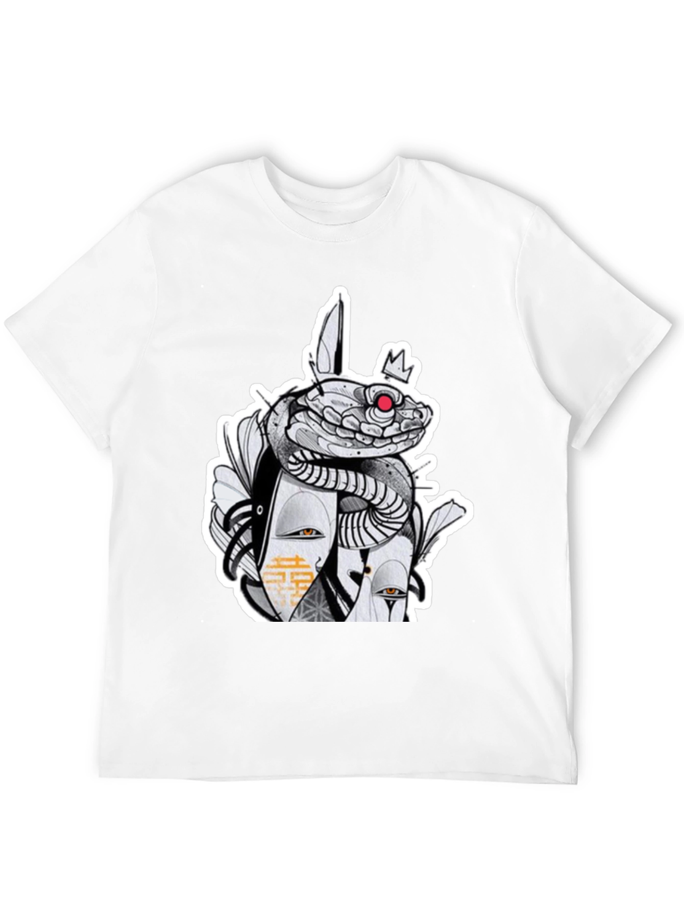 Snake & Mask Graphic Tee - Edgy Streetwear