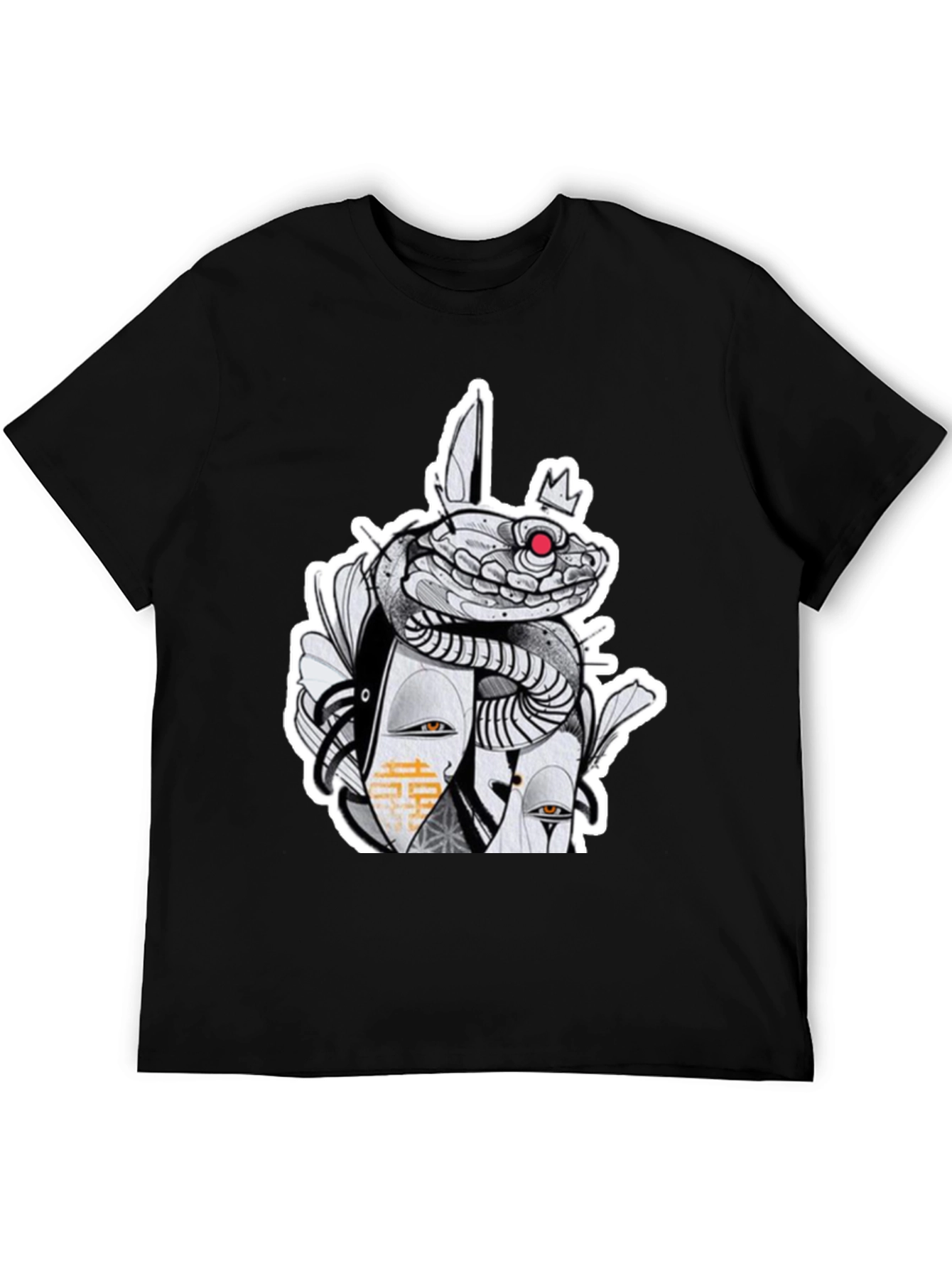 Snake & Mask Graphic Tee - Edgy Streetwear