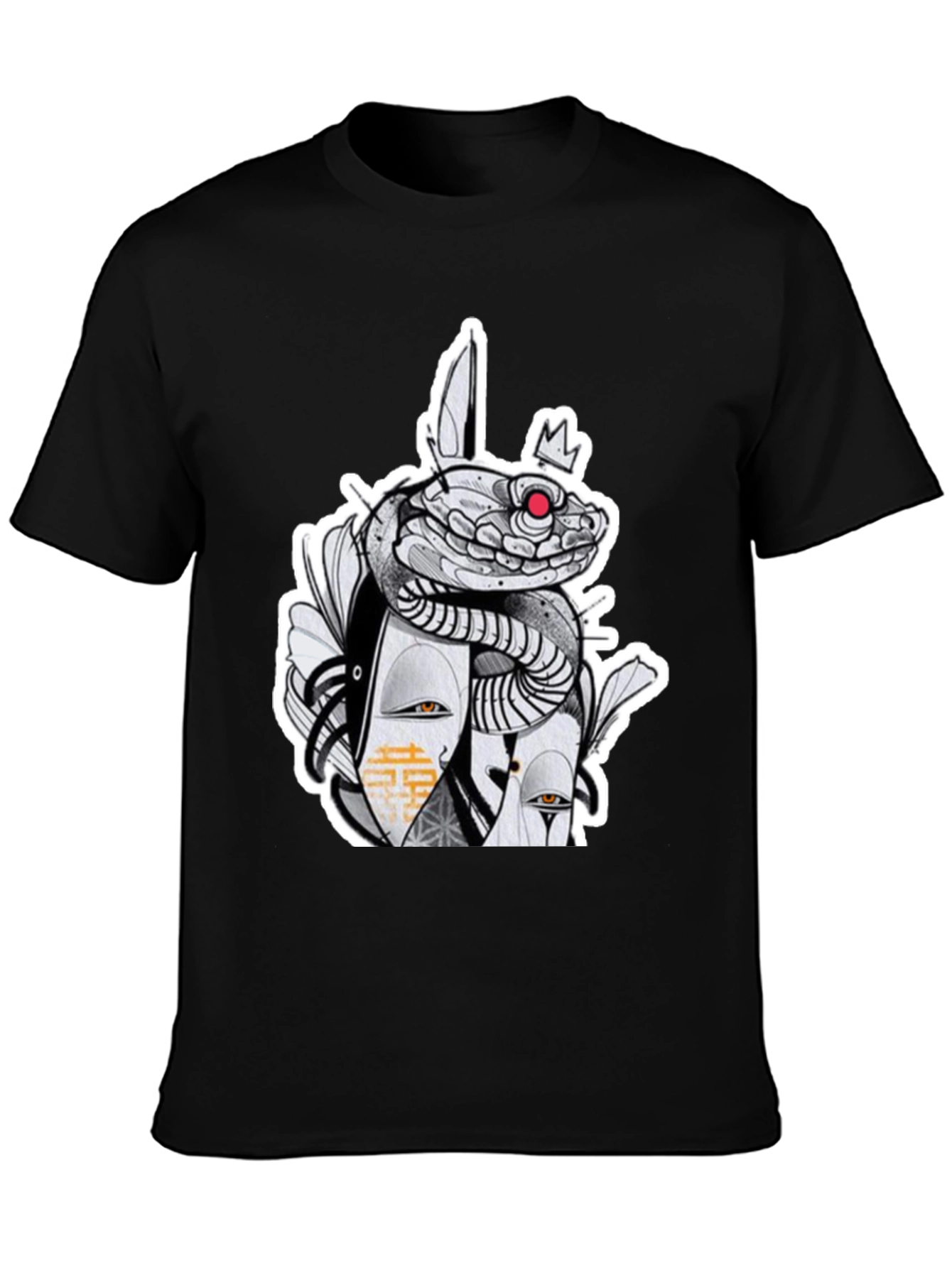 Snake & Mask Graphic Tee - Edgy Streetwear