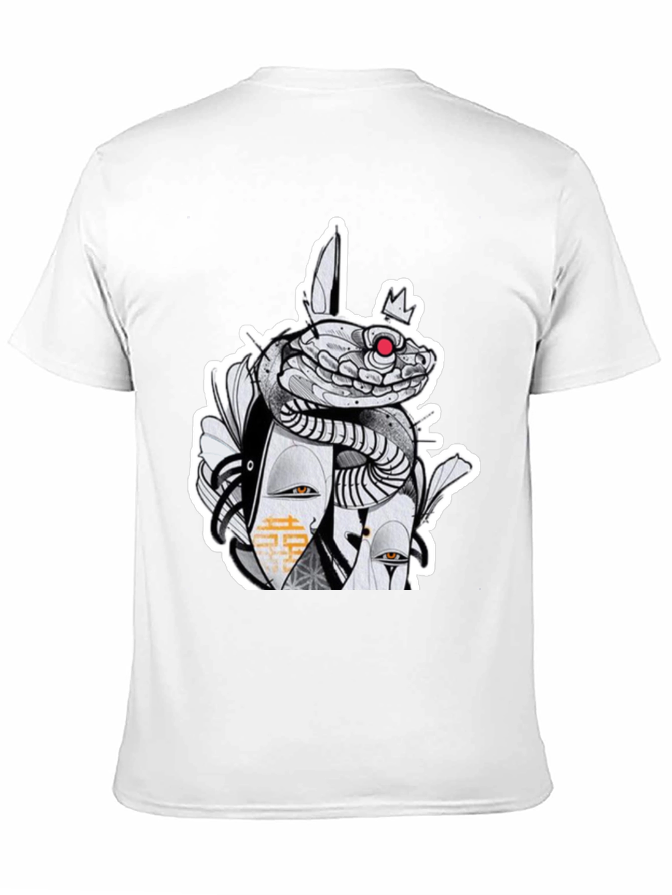 Snake & Mask Graphic Tee - Edgy Streetwear