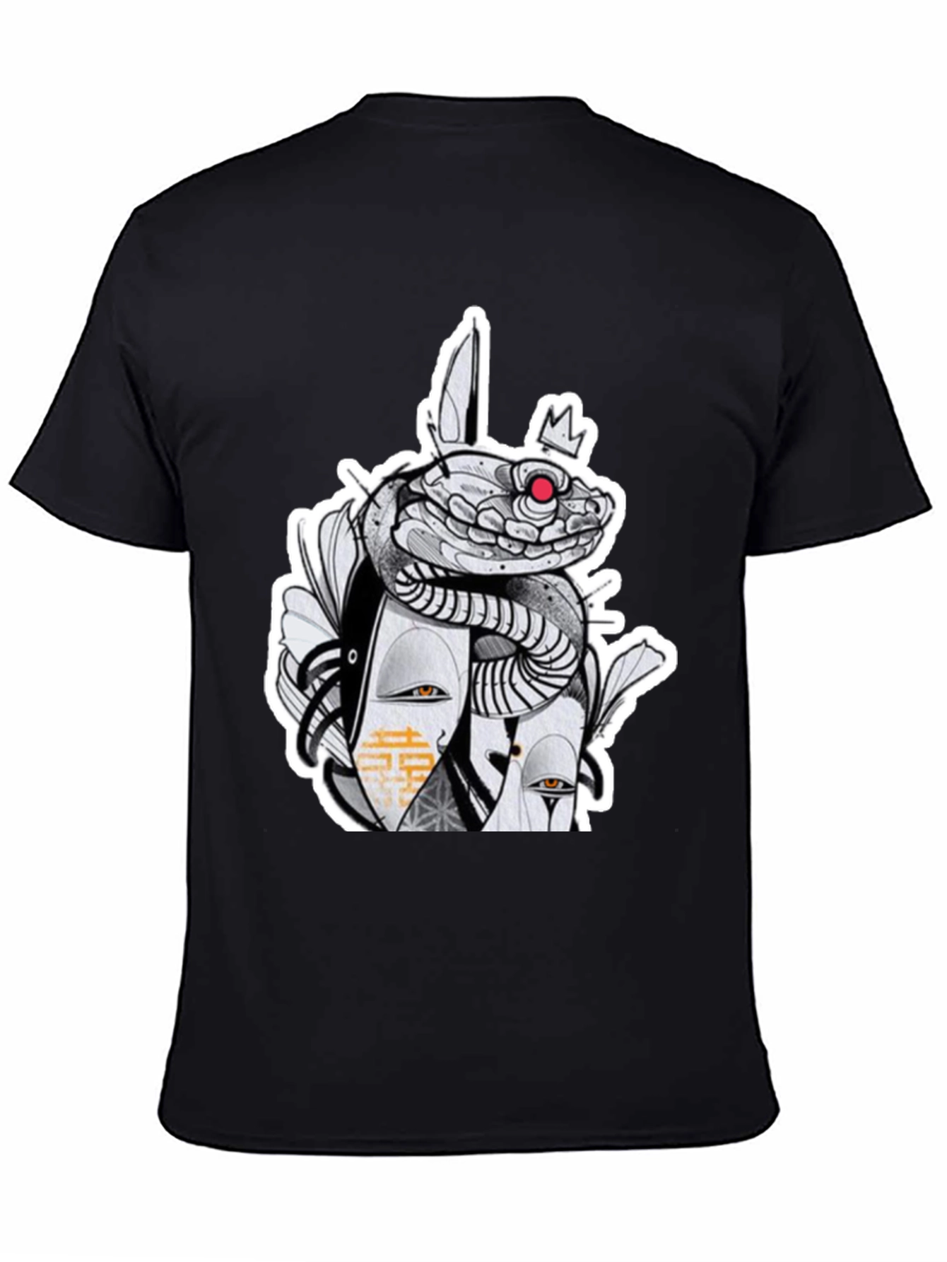 Snake & Mask Graphic Tee - Edgy Streetwear