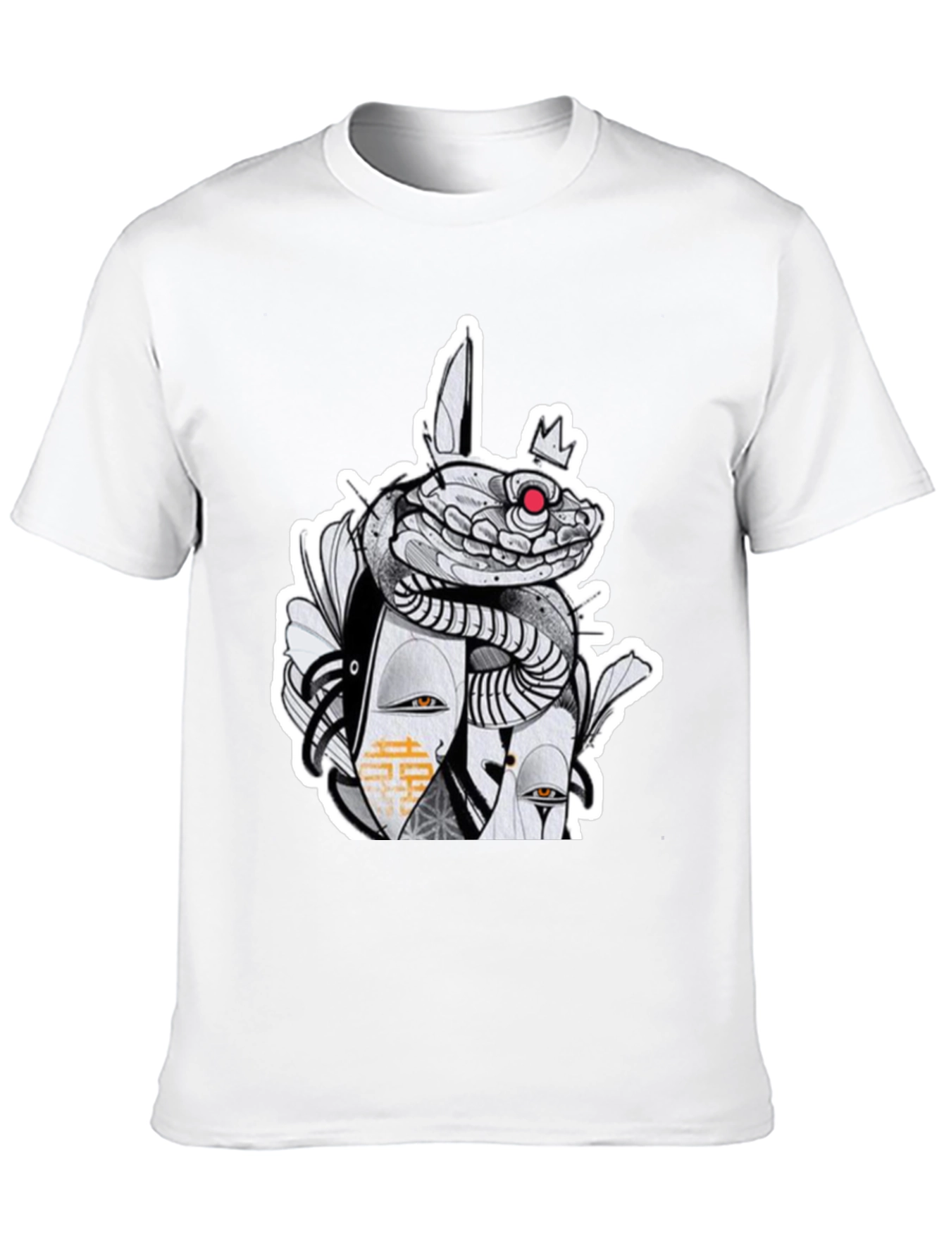 Snake & Mask Graphic Tee - Edgy Streetwear