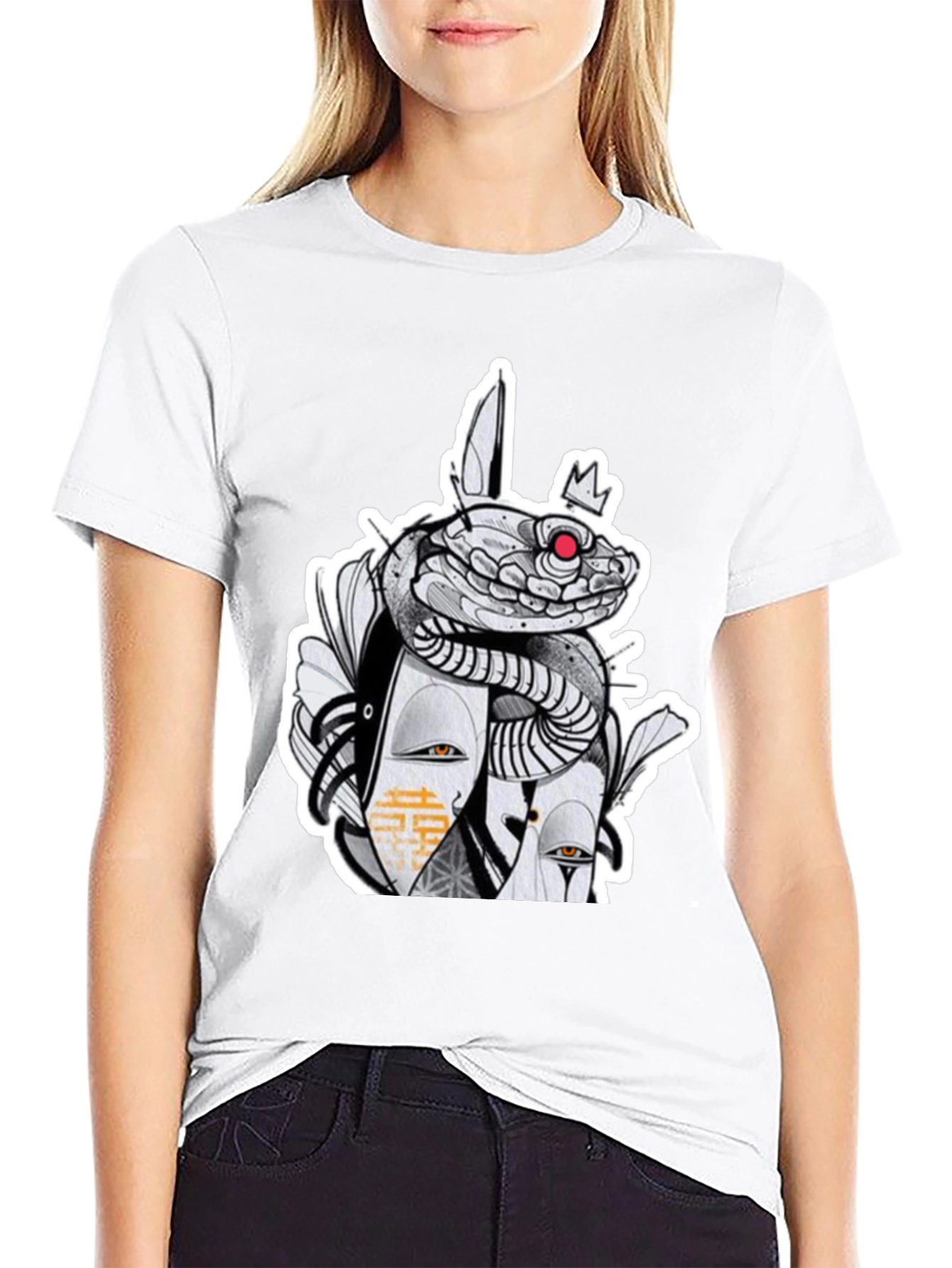 Snake & Mask Graphic Tee - Edgy Streetwear