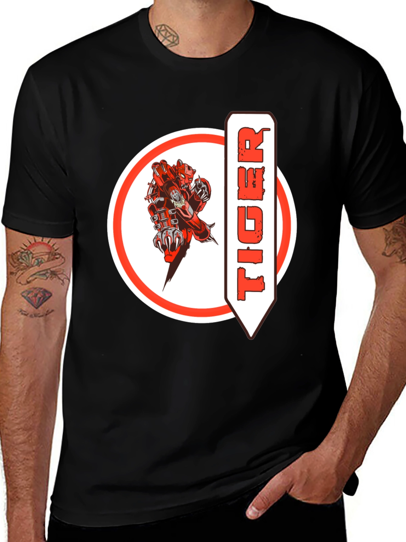 Tiger Graphic Black T-Shirt - Unique Design