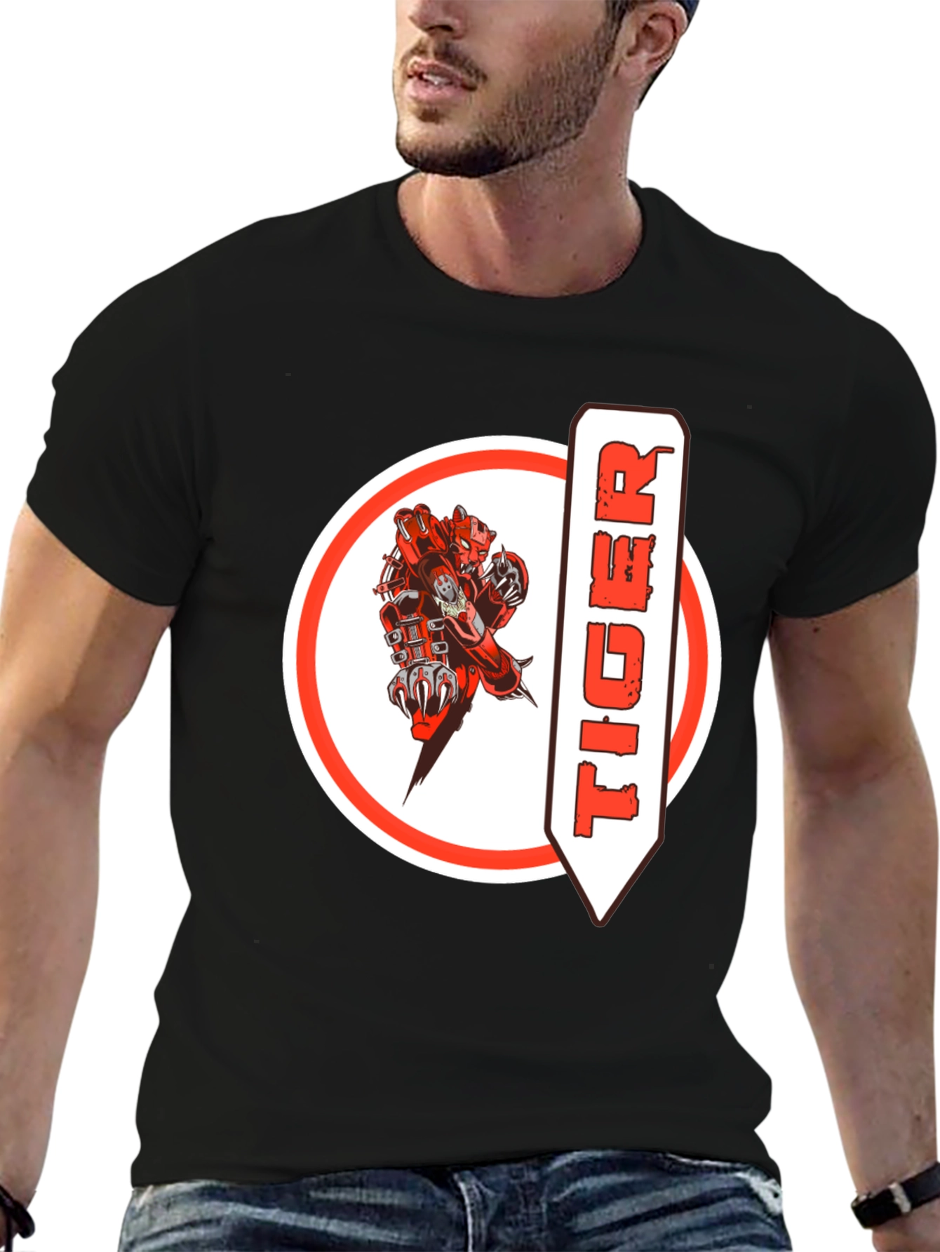 Tiger Graphic Black T-Shirt - Unique Design