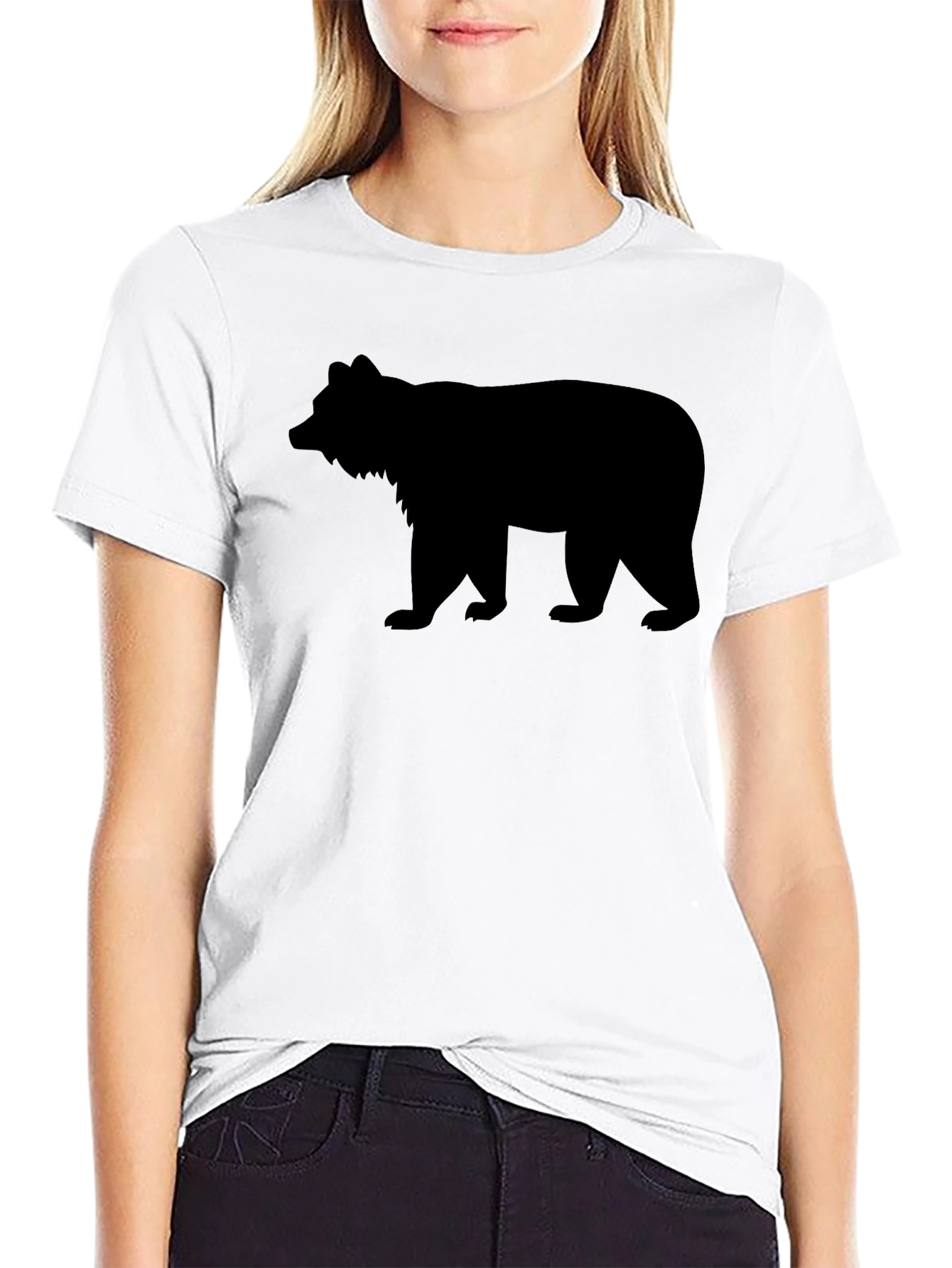 Black Bear Silhouette Graphic Tee - Mens Casual T-Shirt