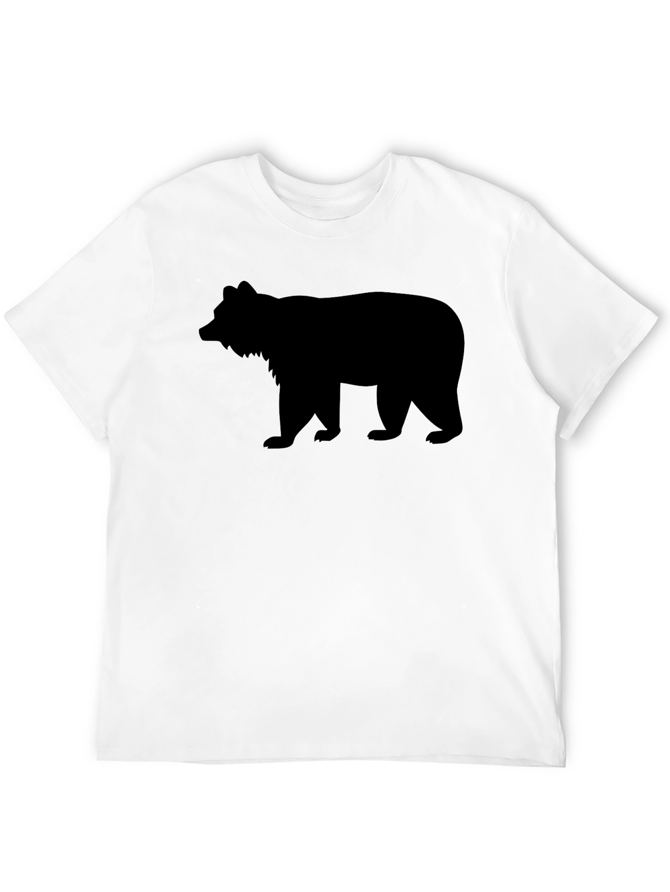 Black Bear Silhouette Graphic Tee - Mens Casual T-Shirt