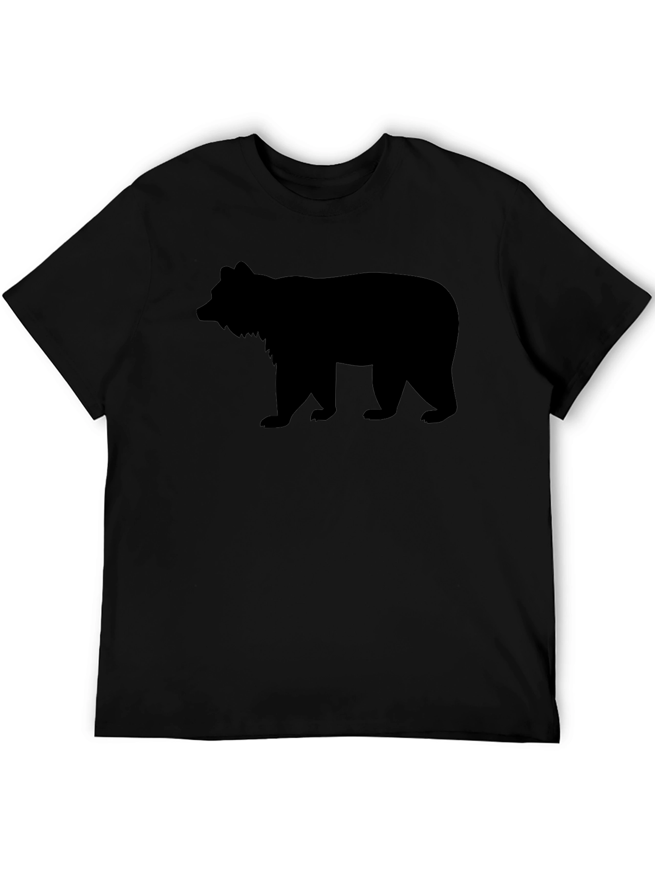 Black Bear Silhouette Graphic Tee - Mens Casual T-Shirt
