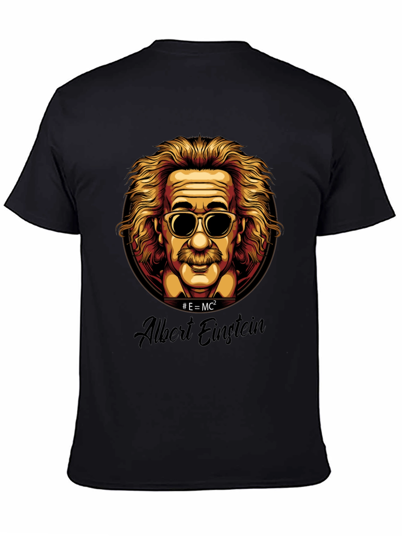 Einstein Portrait Black T-Shirt