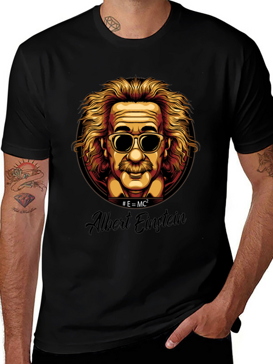 Einstein Portrait Black T-Shirt