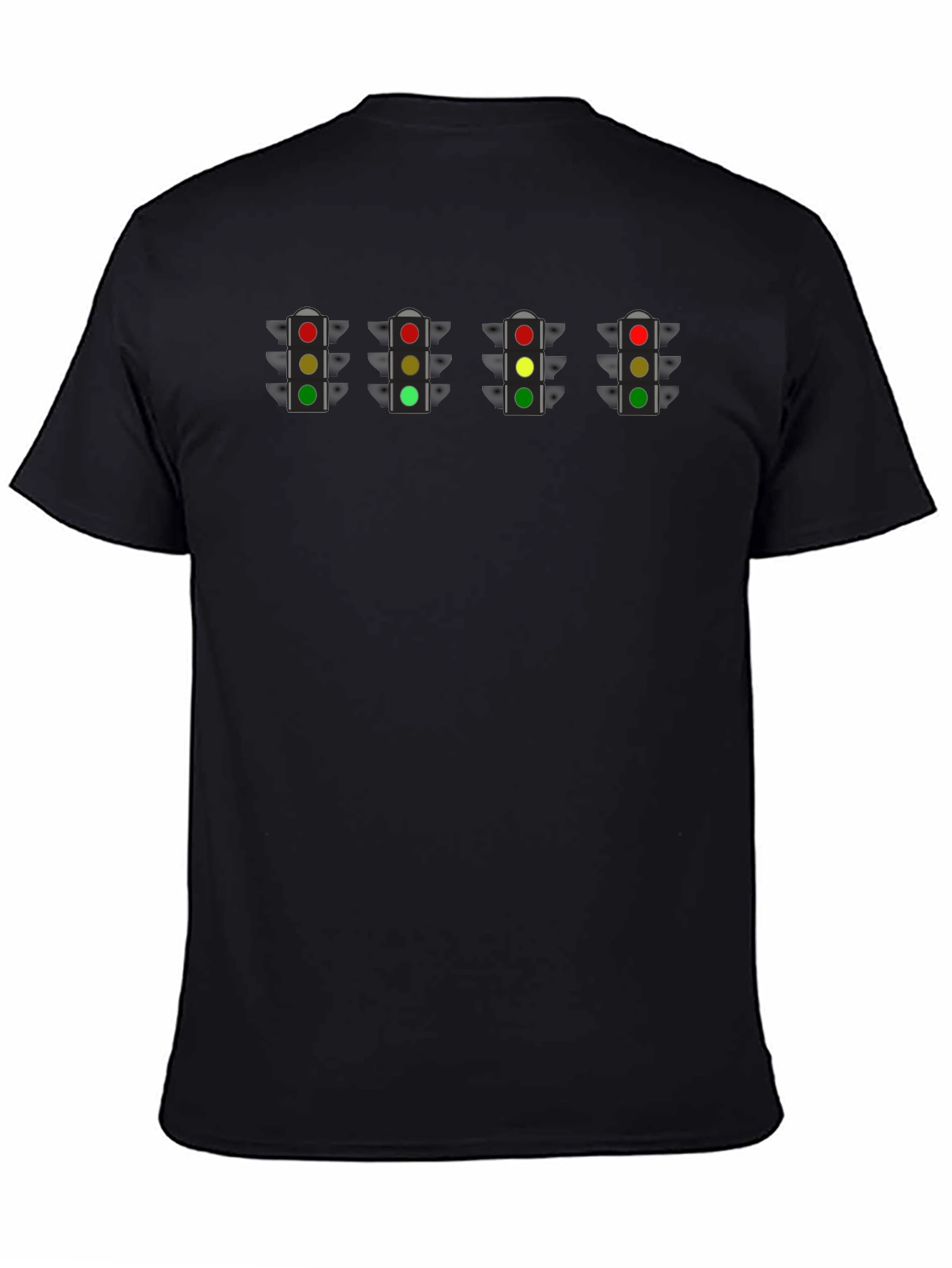 Traffic Light T-Shirt - Black Cotton Tee