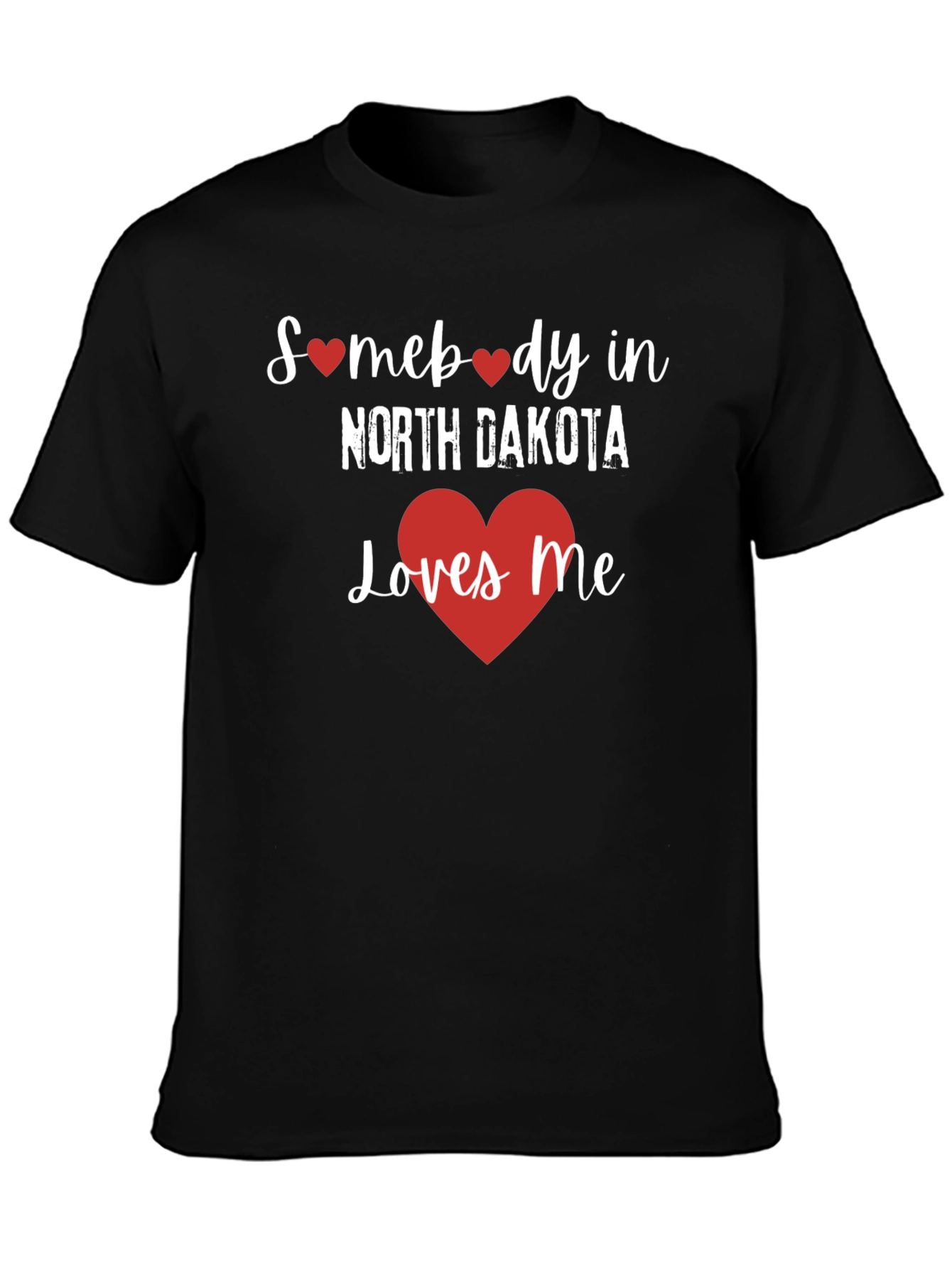 North Dakota Loves Me Graphic Tee - Black