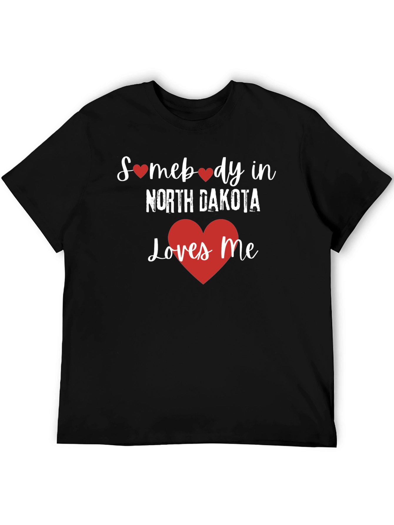 North Dakota Loves Me Graphic Tee - Black