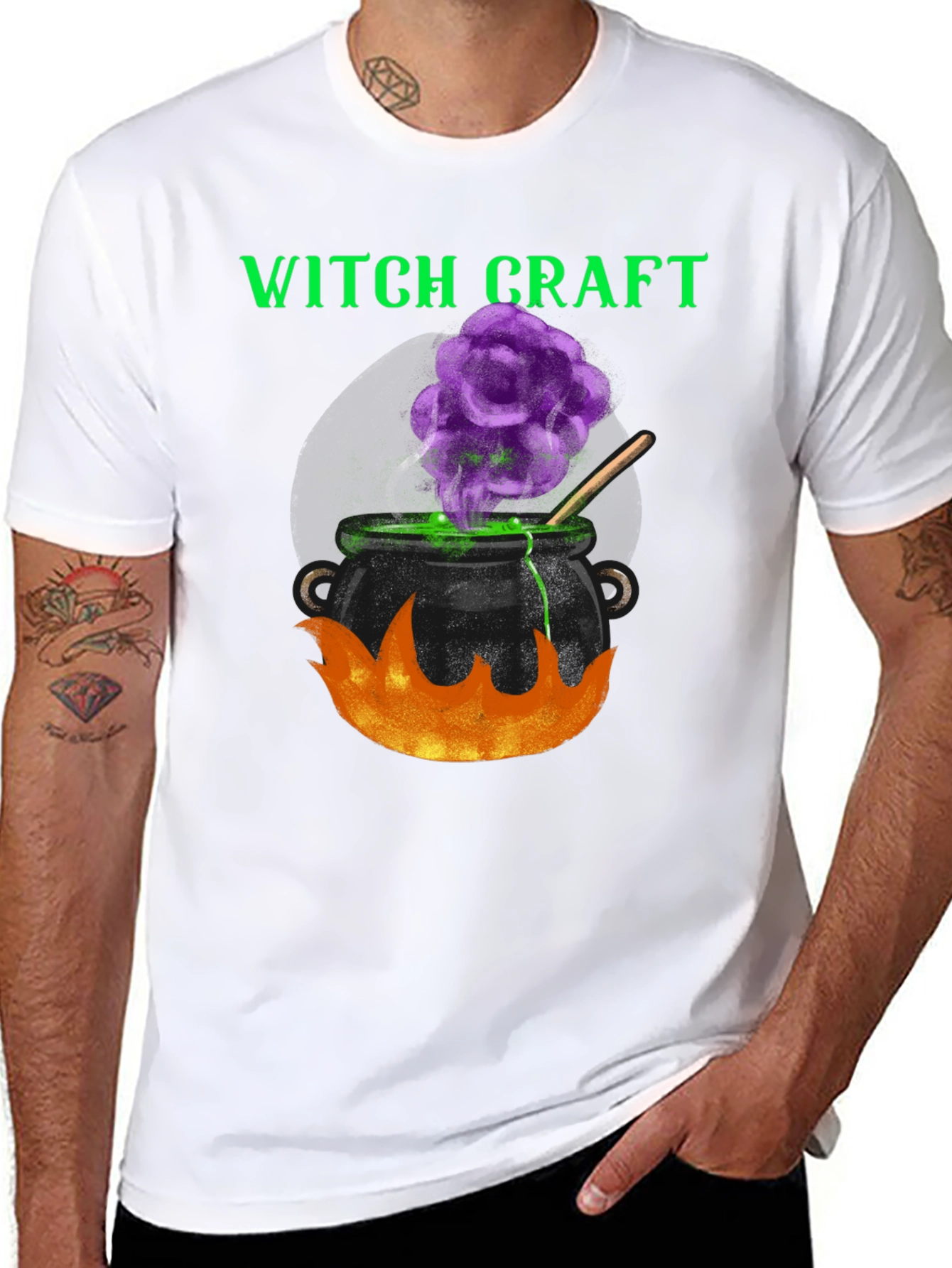 Witchcraft Cauldron Graphic Tee - Halloween Apparel