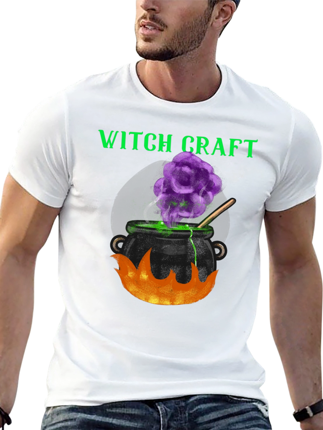 Witchcraft Cauldron Graphic Tee - Halloween Apparel