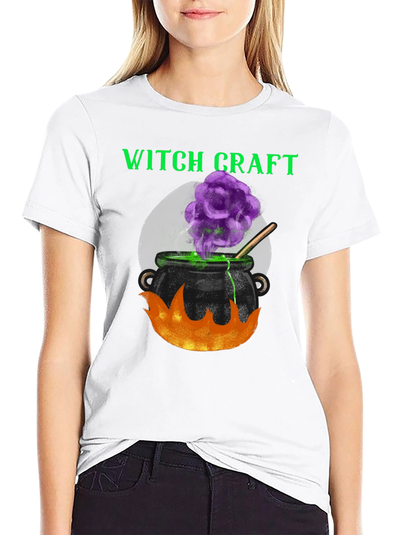 Witchcraft Cauldron Graphic Tee - Halloween Apparel