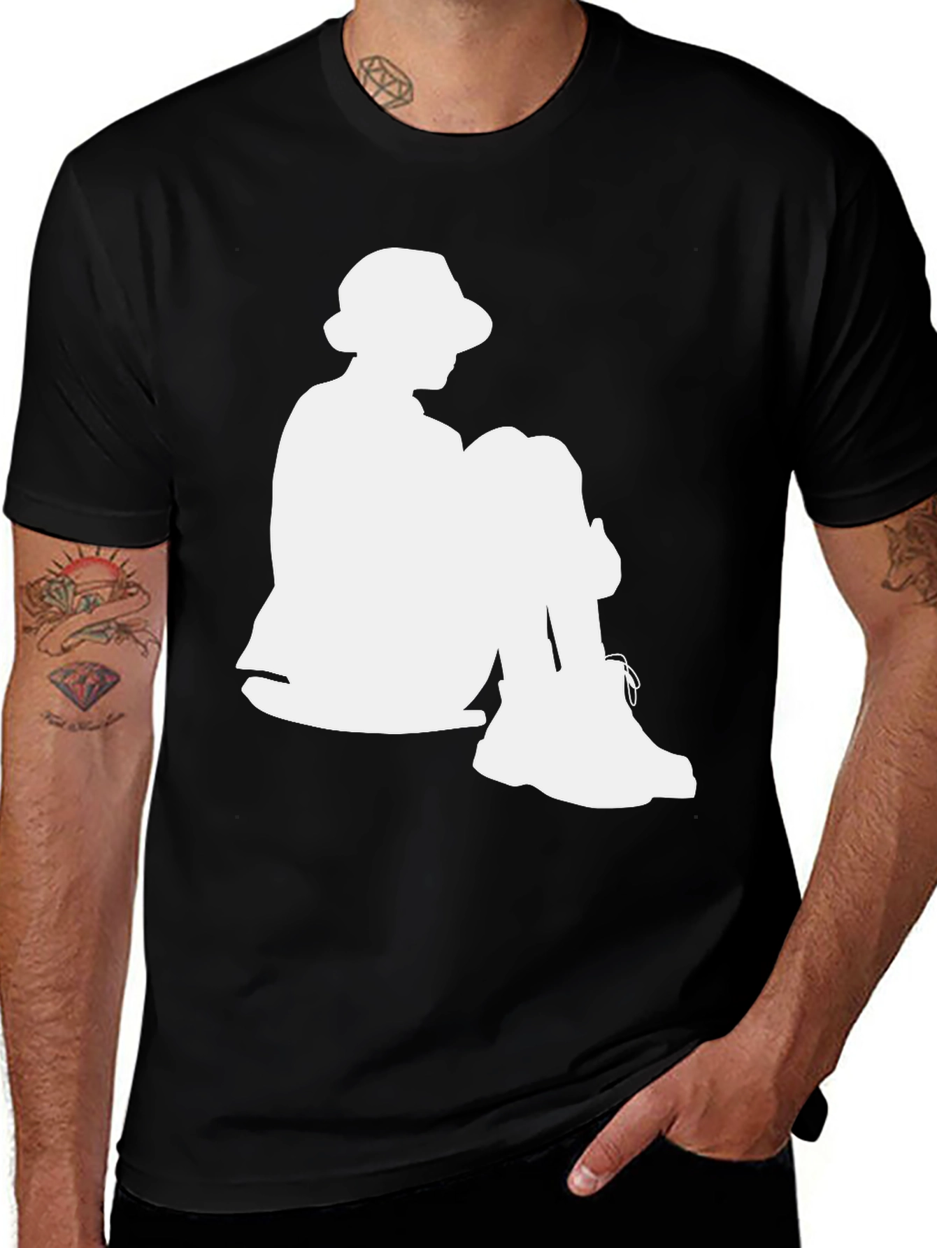 Cool Silhouette Graphic Tee - Black
