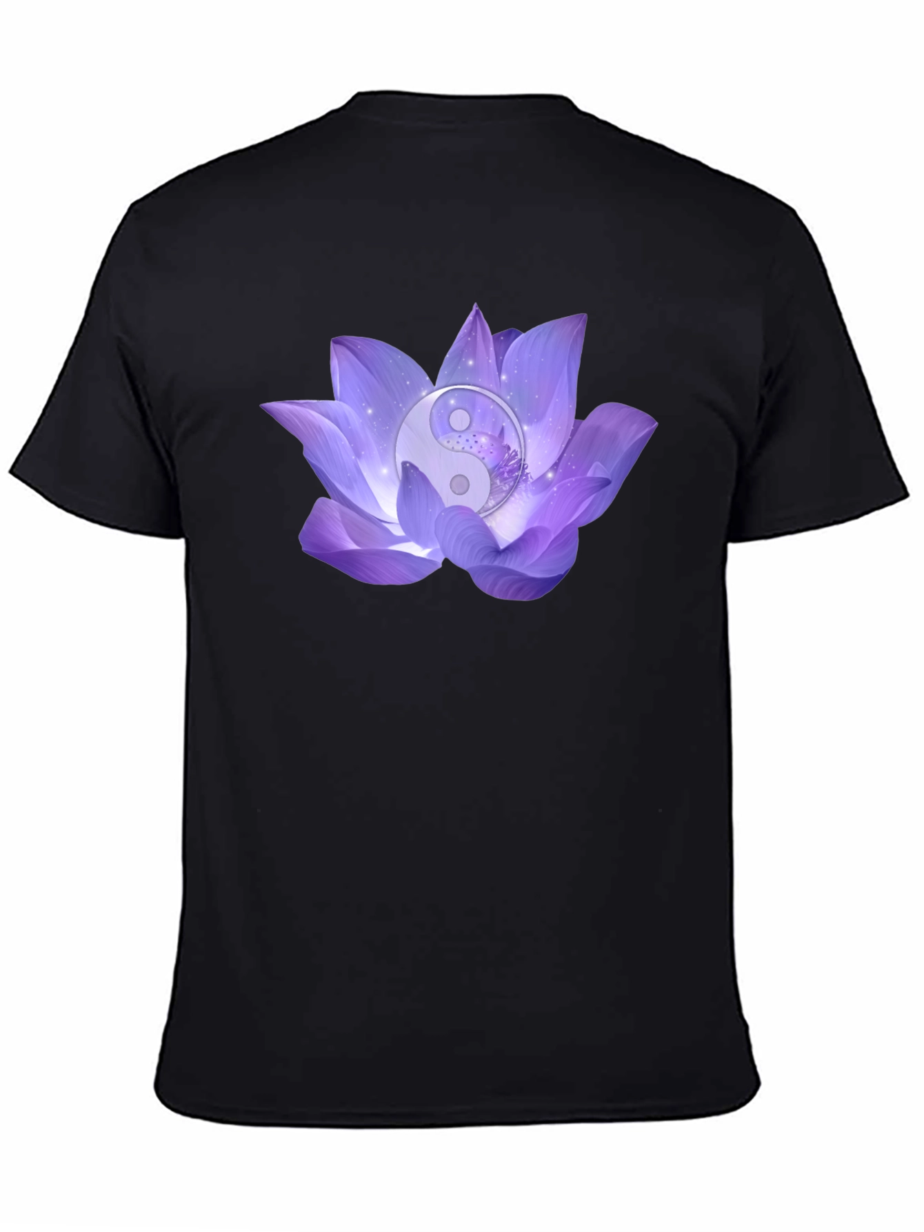 Yin Yang Lotus Flower Graphic T-Shirt