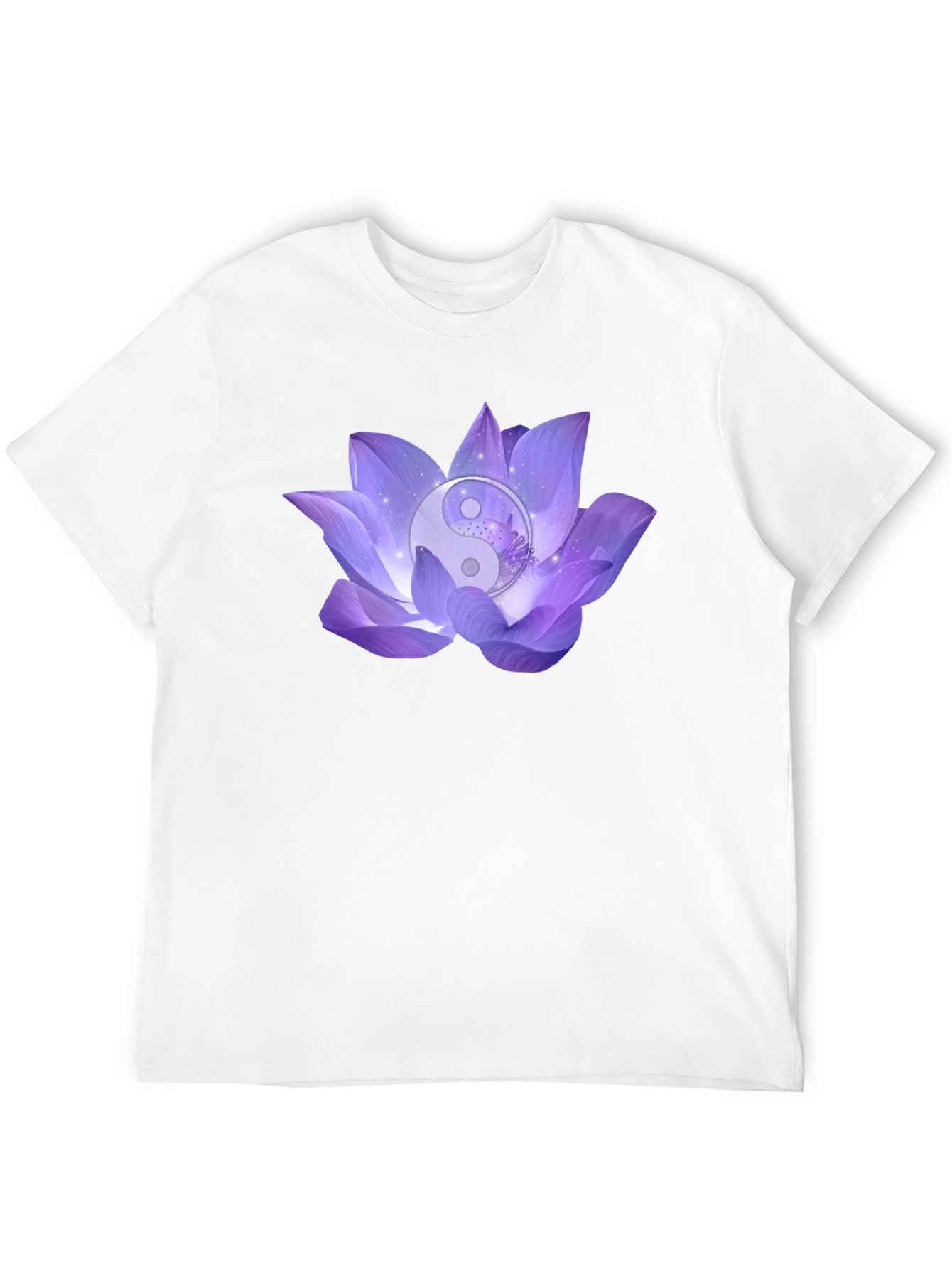 Yin Yang Lotus Flower Graphic T-Shirt