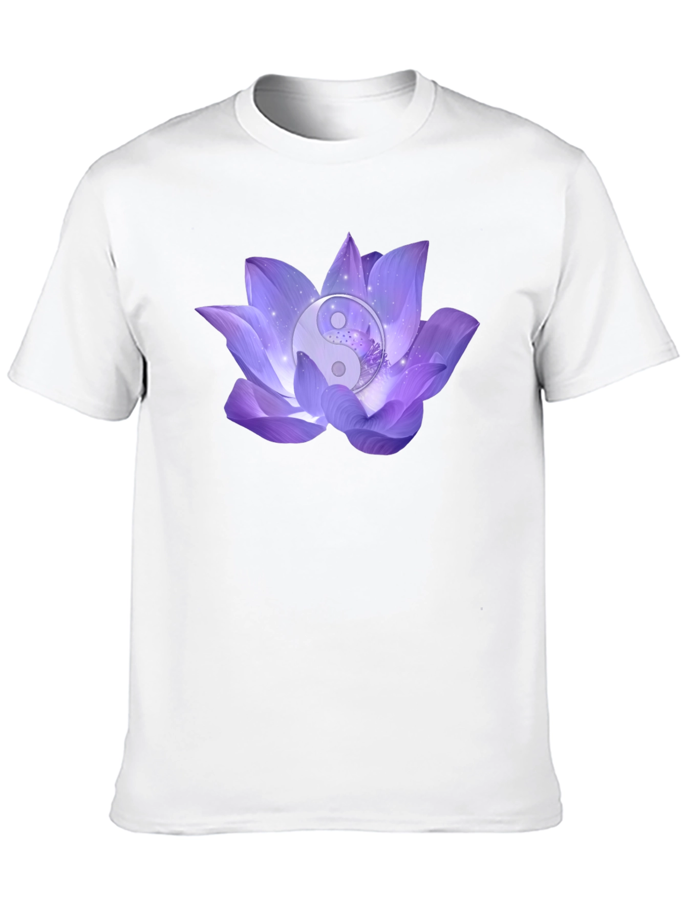 Yin Yang Lotus Flower Graphic T-Shirt