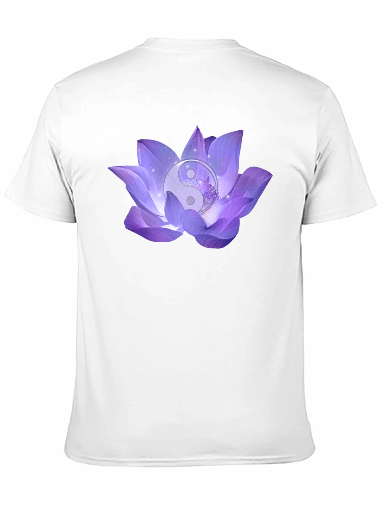 Yin Yang Lotus Flower Graphic T-Shirt