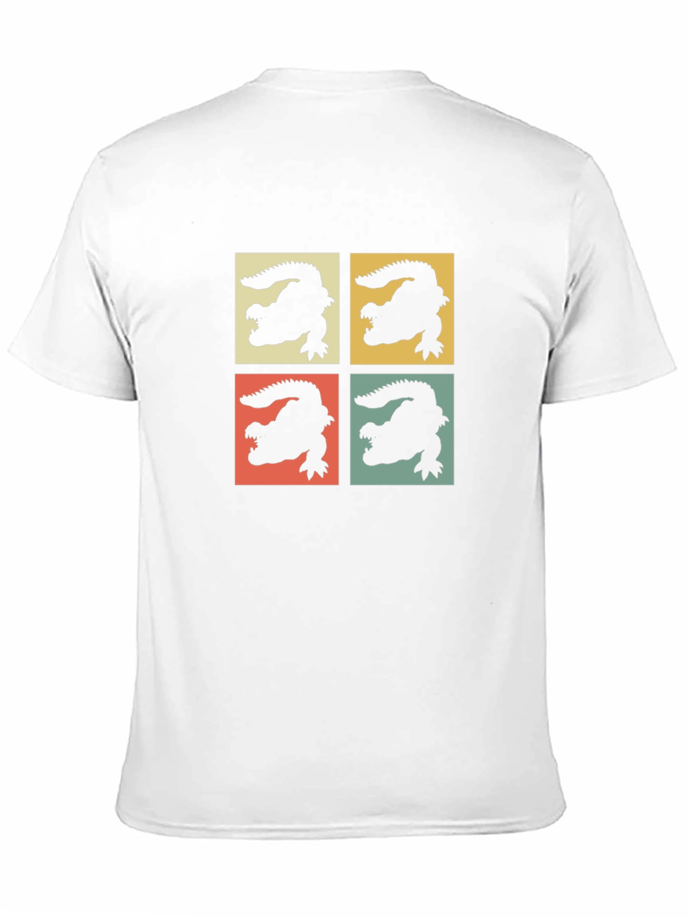 Retro Alligator Graphic Print Crew Neck Tee