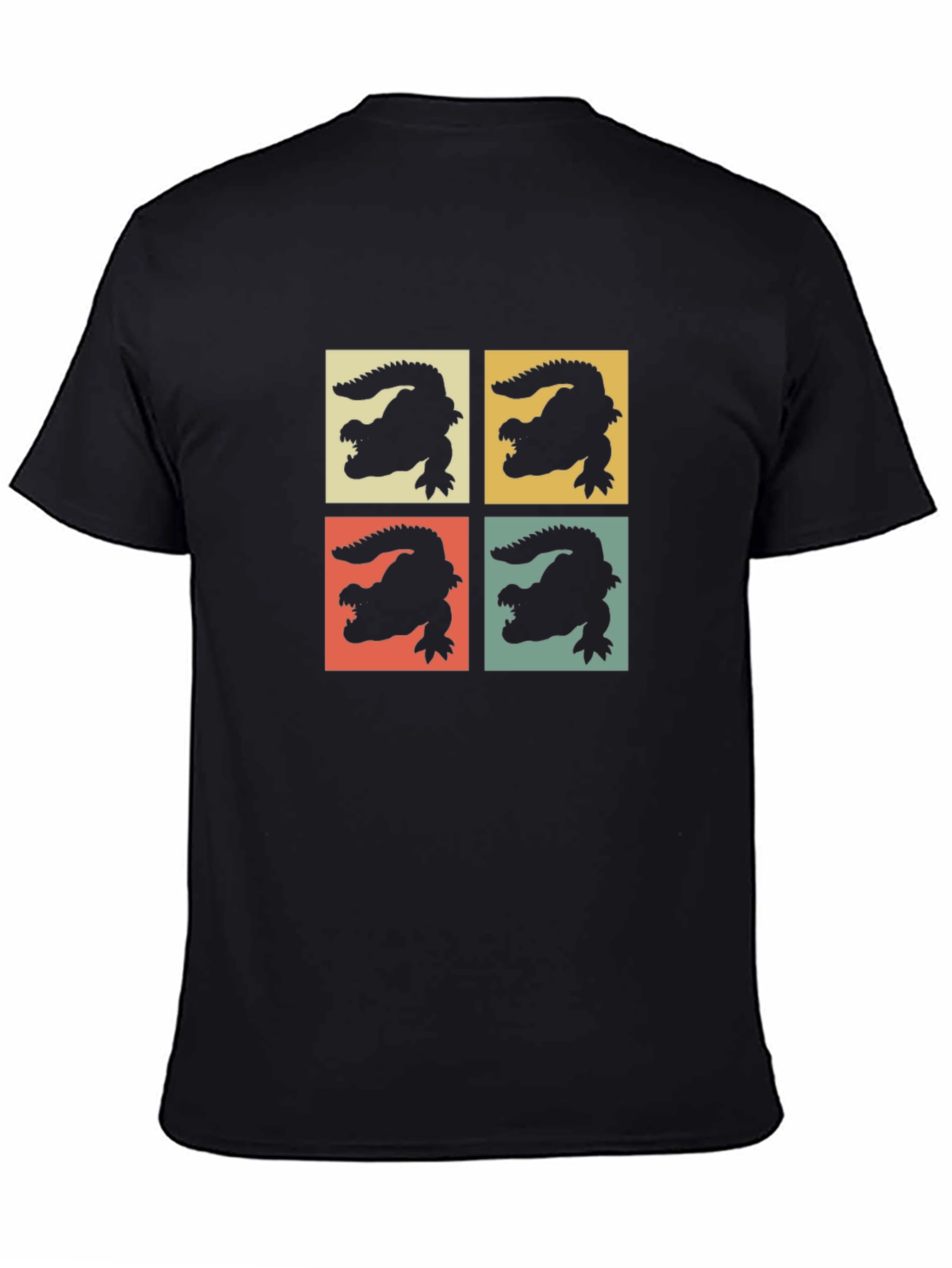 Retro Alligator Graphic Print Crew Neck Tee