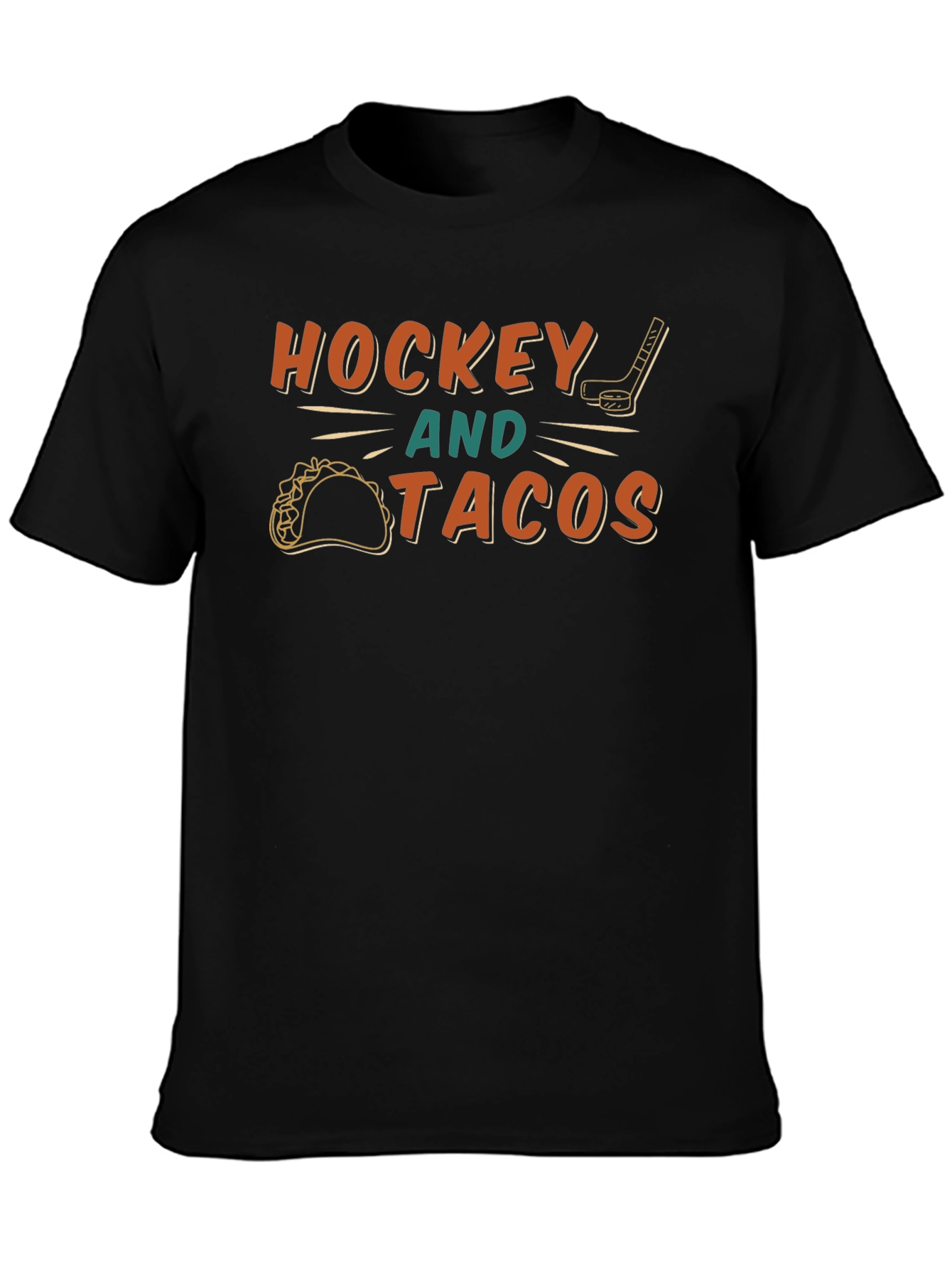 Hockey and Tacos Graphic T-Shirt - Black