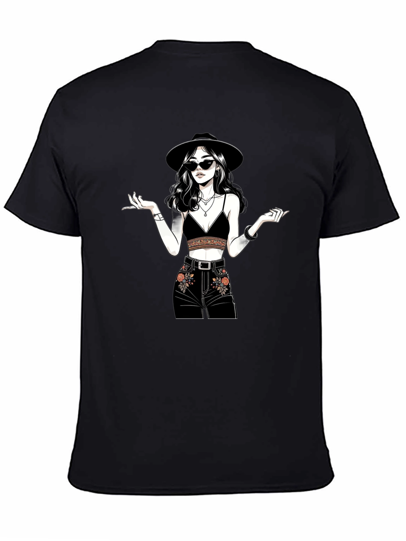 Stylish Graphic Print T-Shirt - Boho Chic