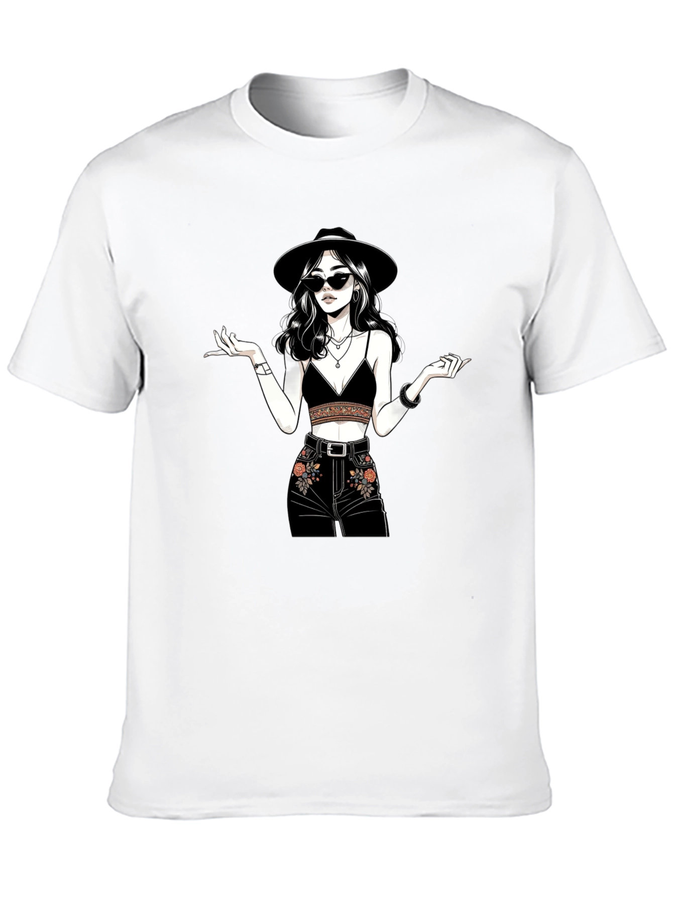Stylish Graphic Print T-Shirt - Boho Chic