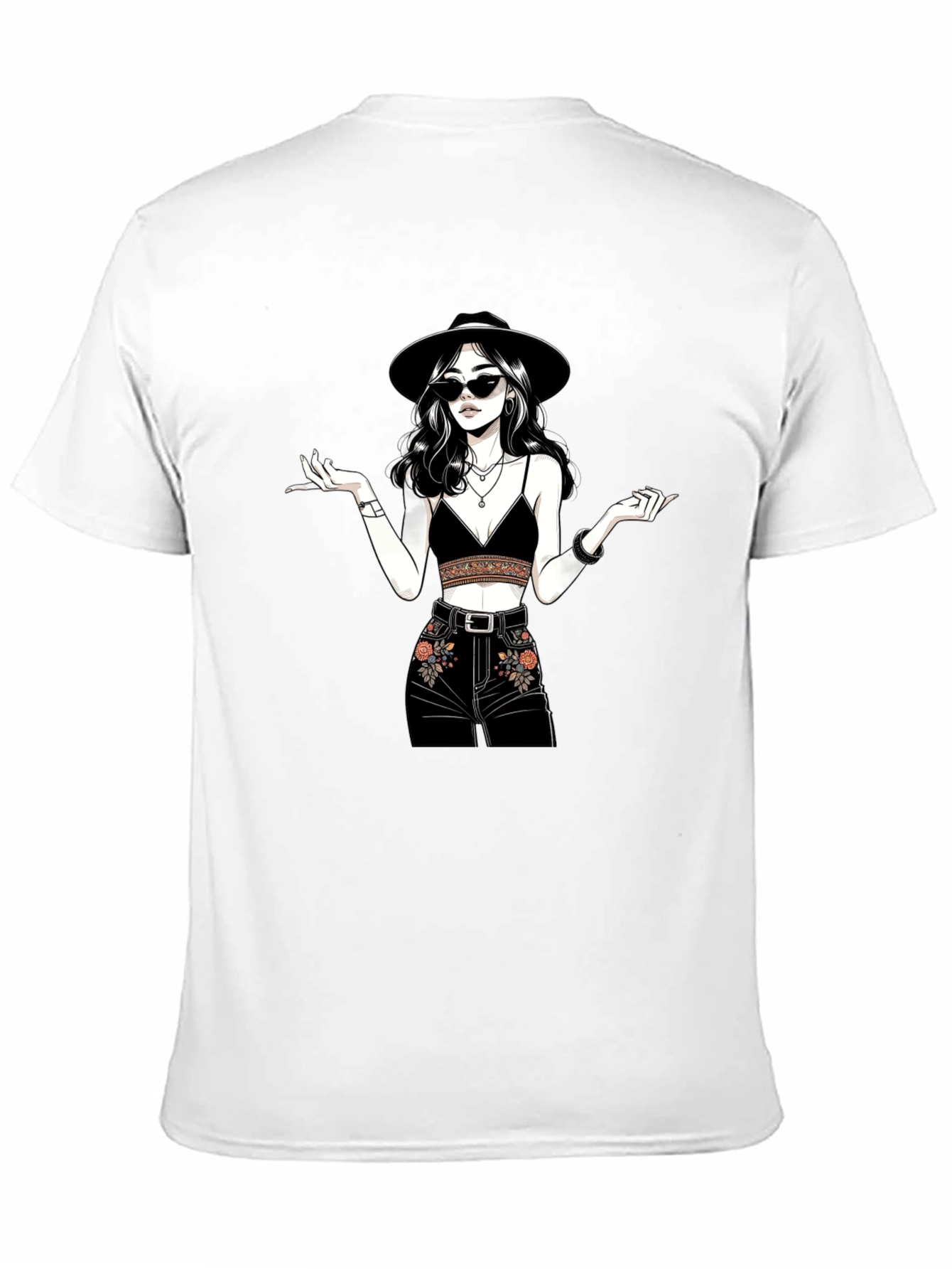 Stylish Graphic Print T-Shirt - Boho Chic