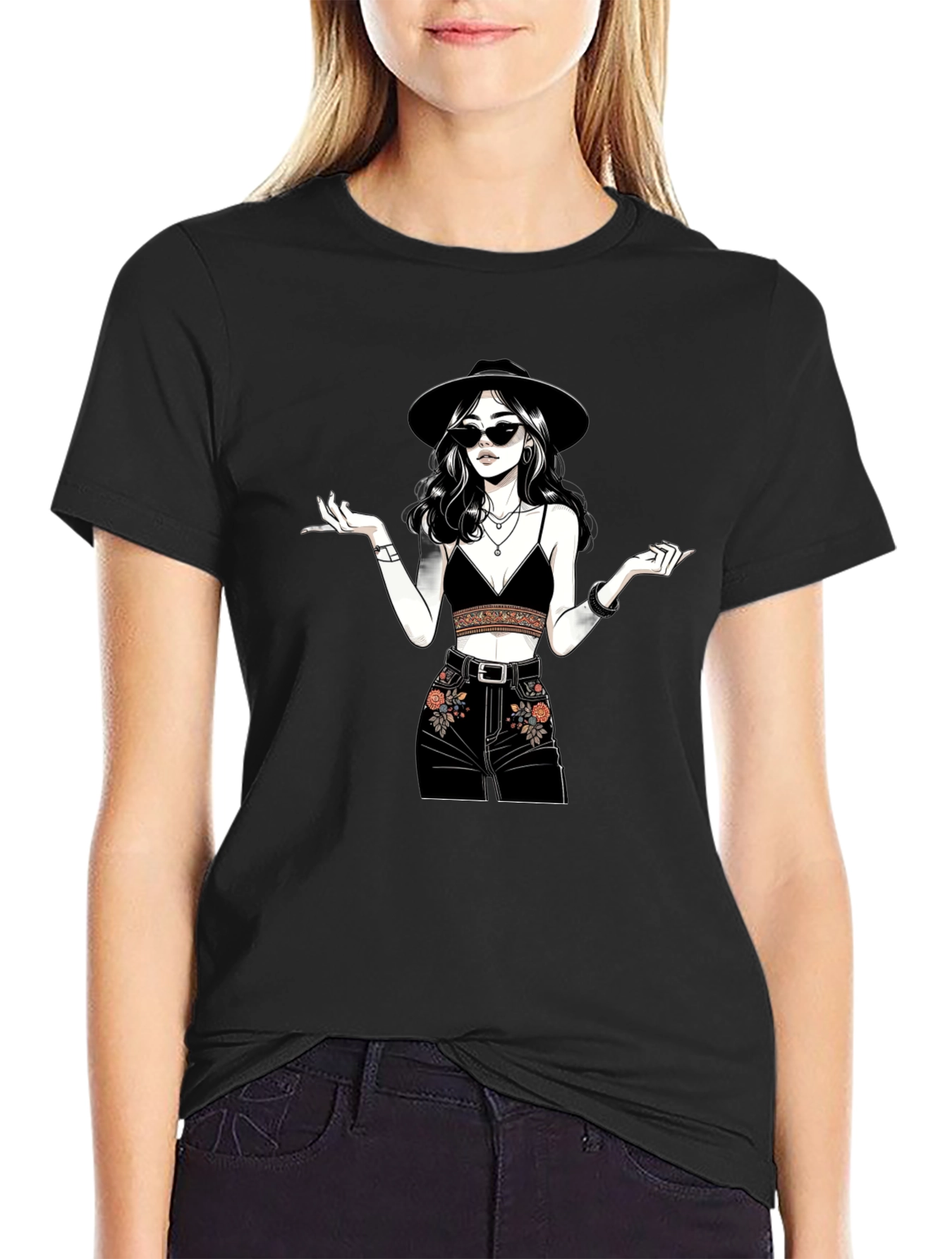 Stylish Graphic Print T-Shirt - Boho Chic