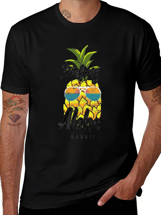 Surfing Aloha Pineapple Graphic Tee